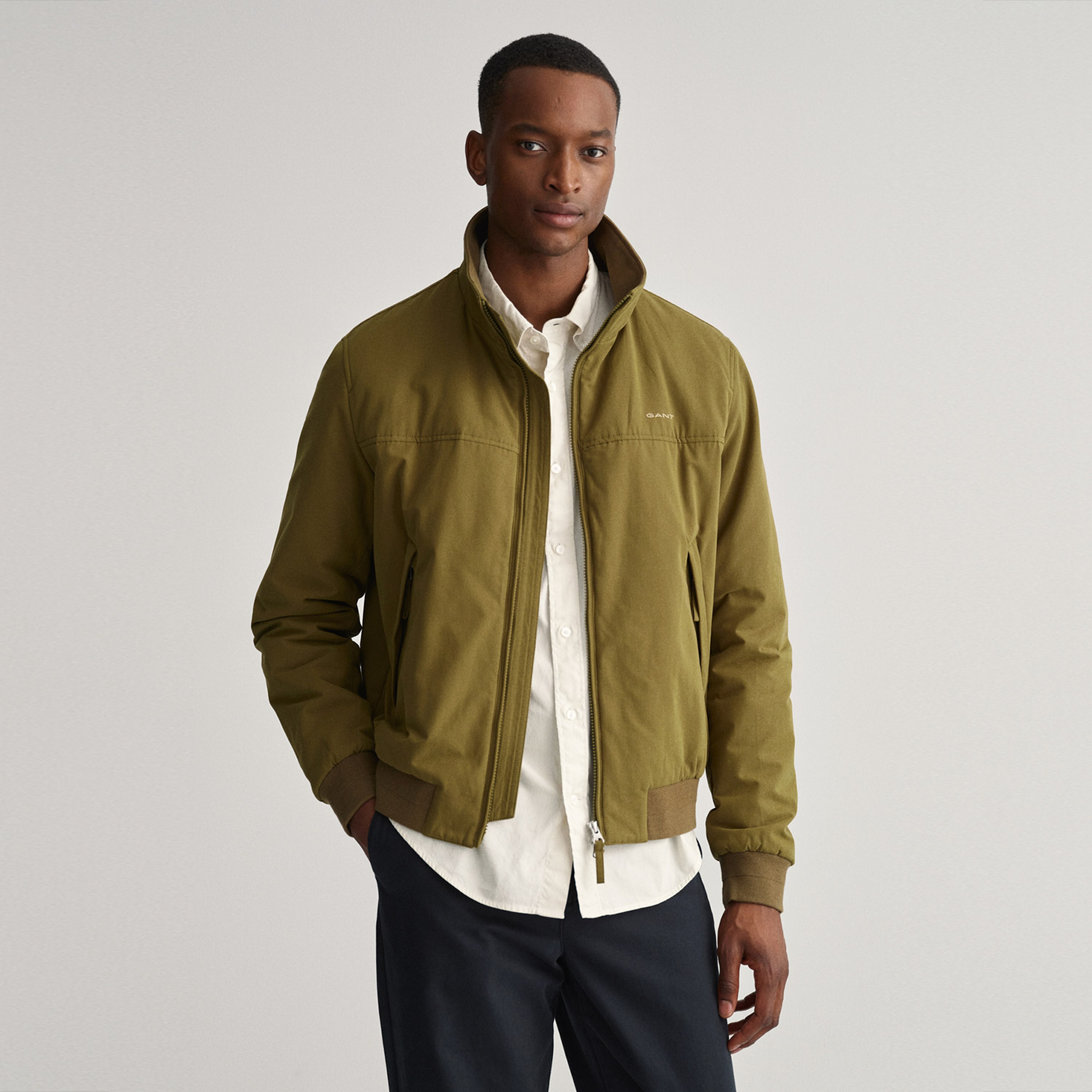 Gant Erkek Yeşil Regular Fit Fermuarlı Mont