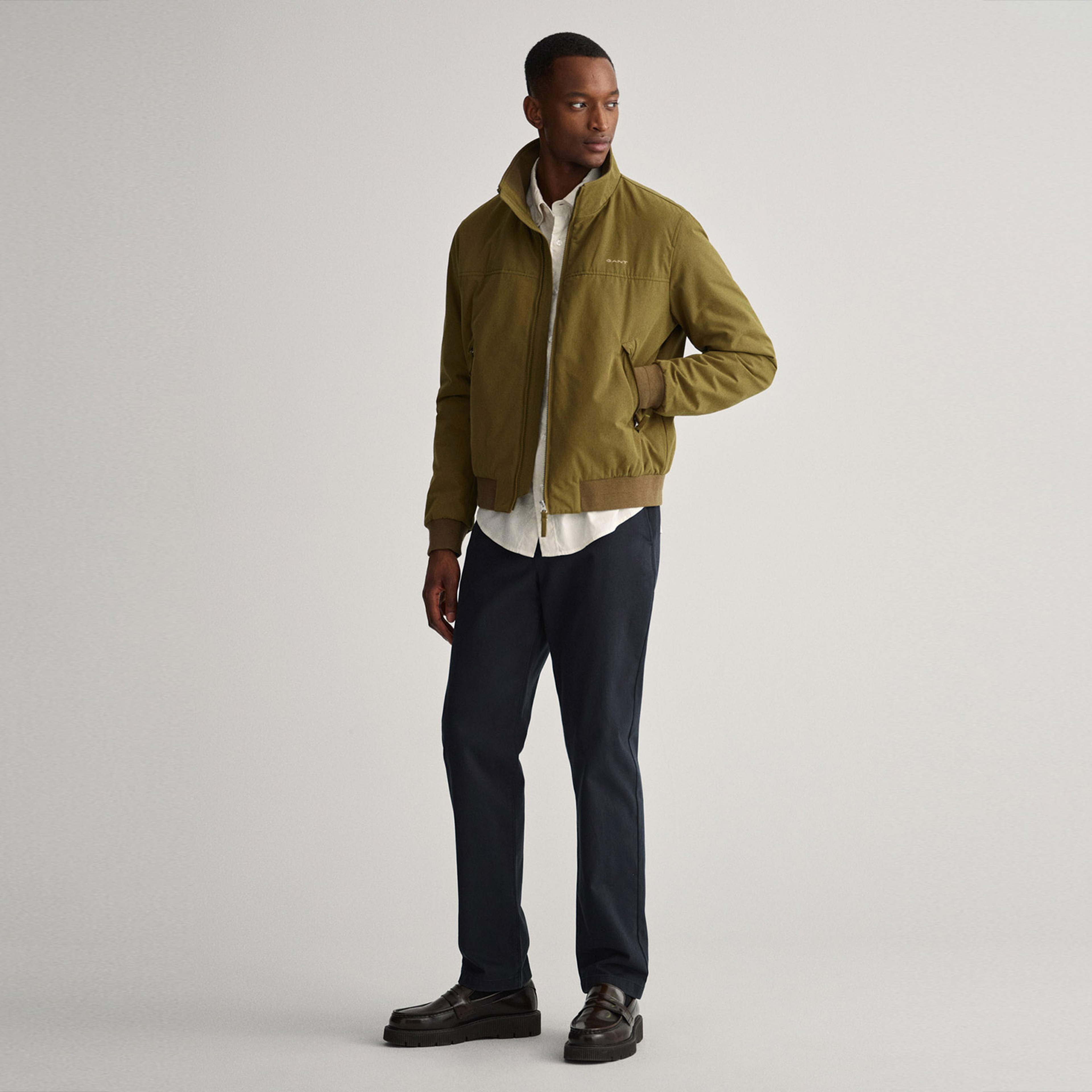 Gant Erkek Yeşil Regular Fit Fermuarlı Mont