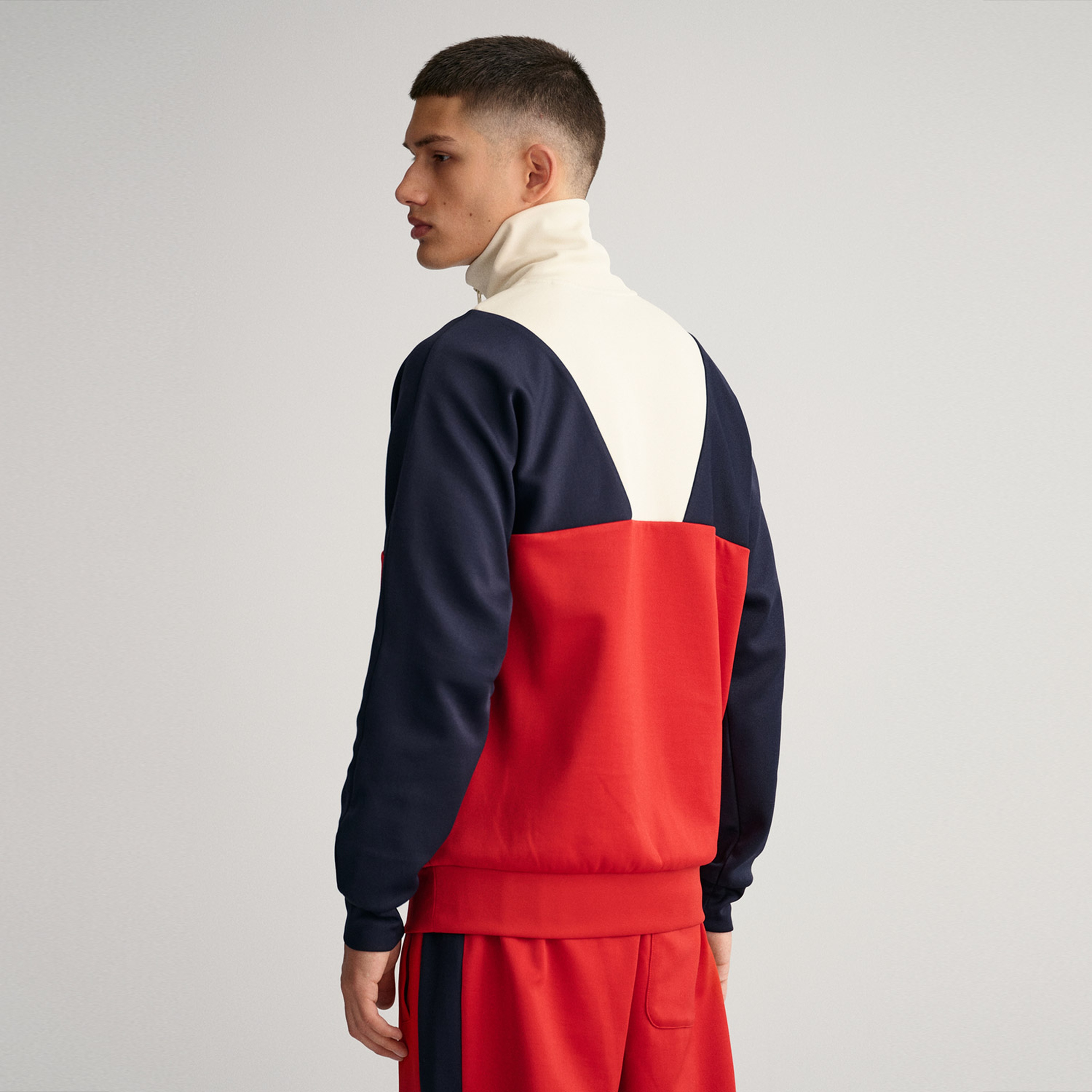 Gant Erkek Kırmızı Relaxed Fit Yarım Fermuarlı Sweatshirt