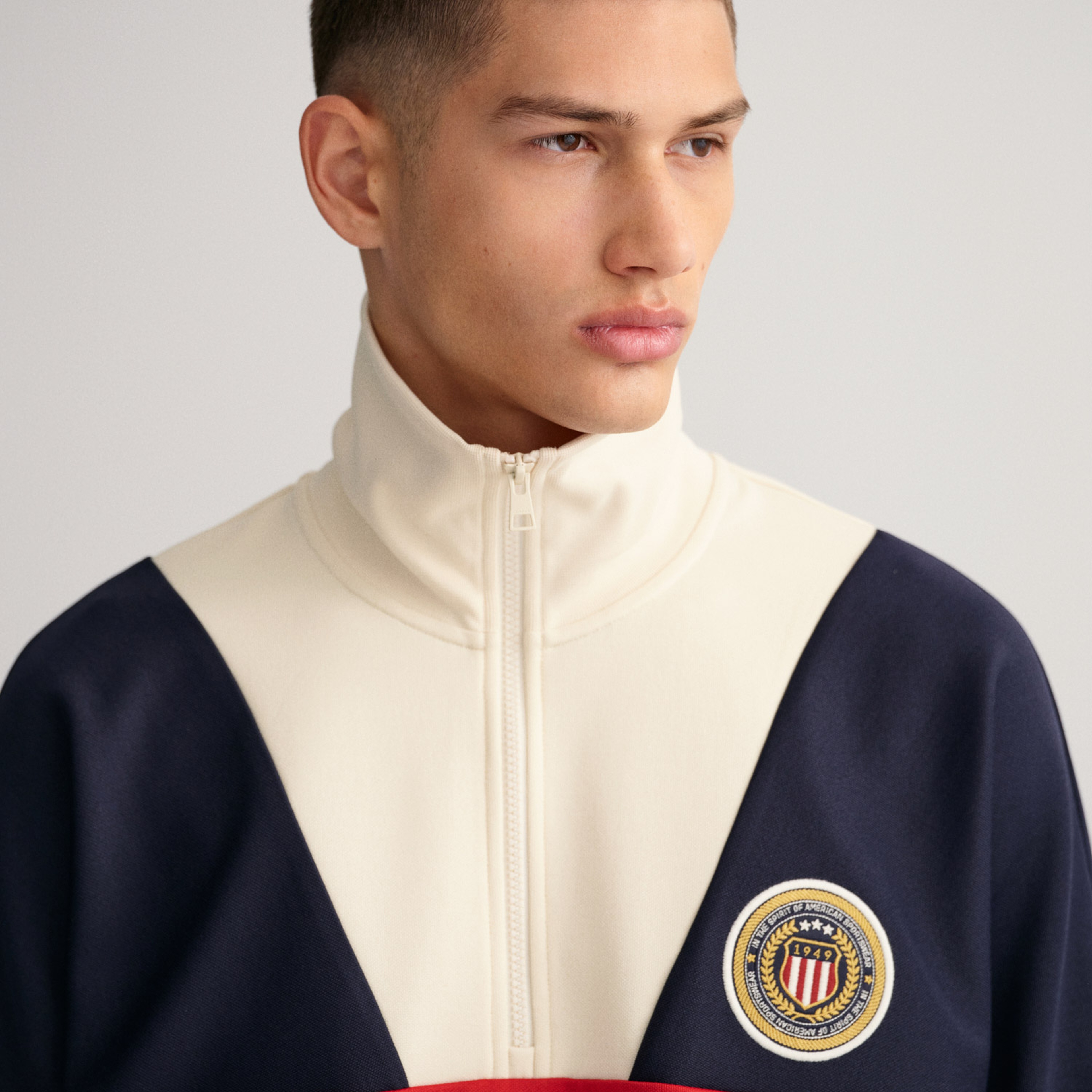 Gant Erkek Kırmızı Relaxed Fit Yarım Fermuarlı Sweatshirt