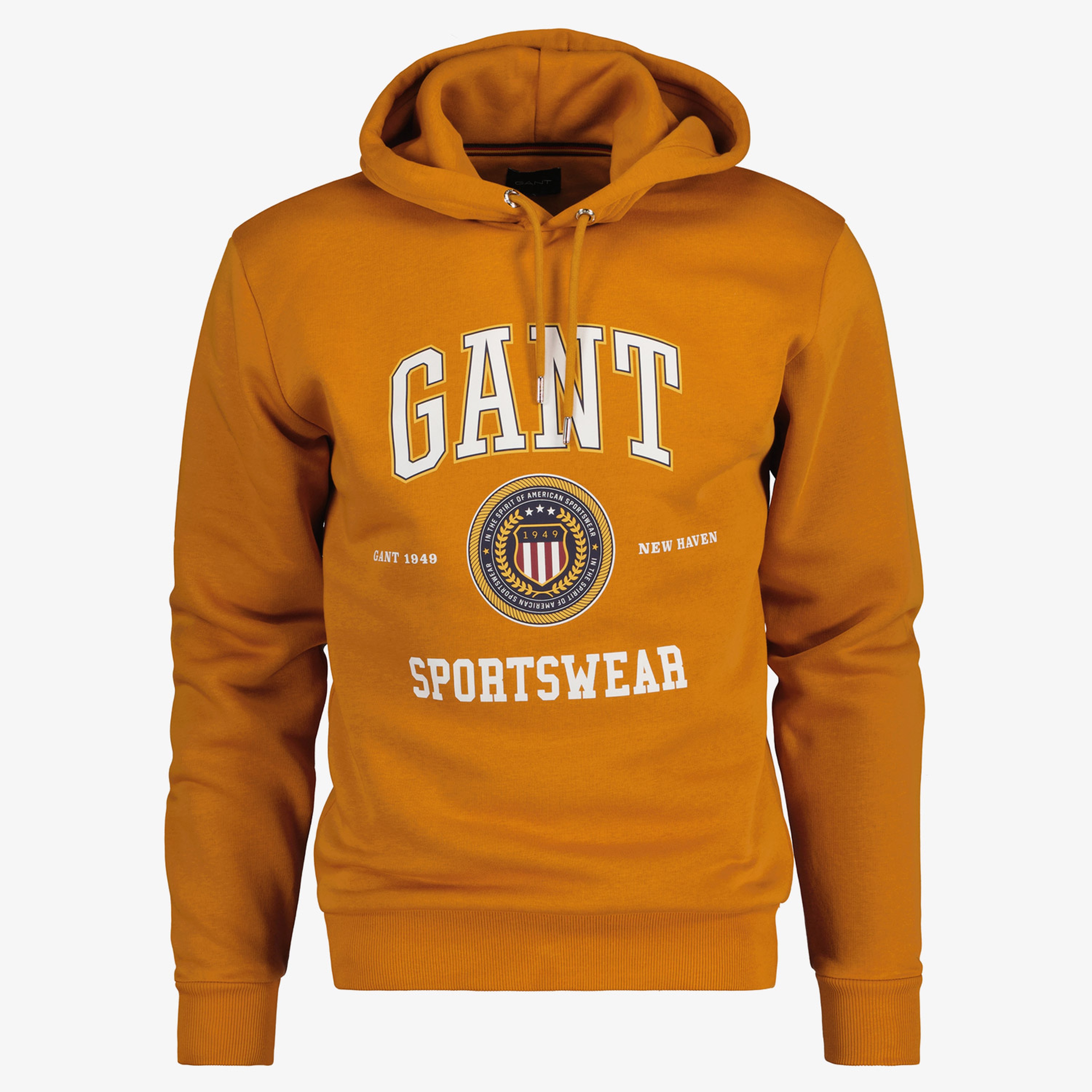Gant Erkek Turuncu Regular Fit Kapüşonlu Logolu Sweatshirt