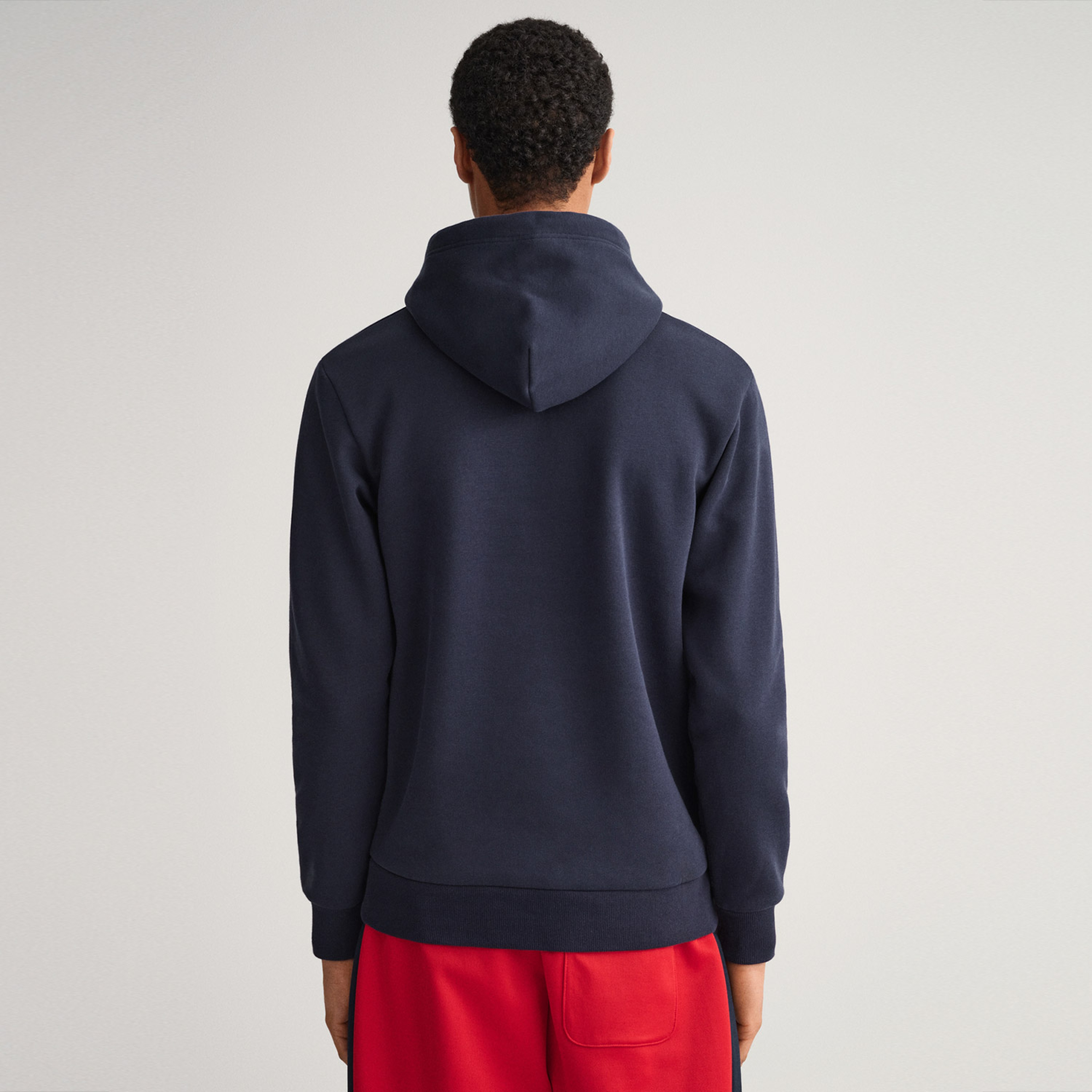 Gant Erkek Lacivert Relaxed Fit Kapüşonlu Logolu Sweatshirt