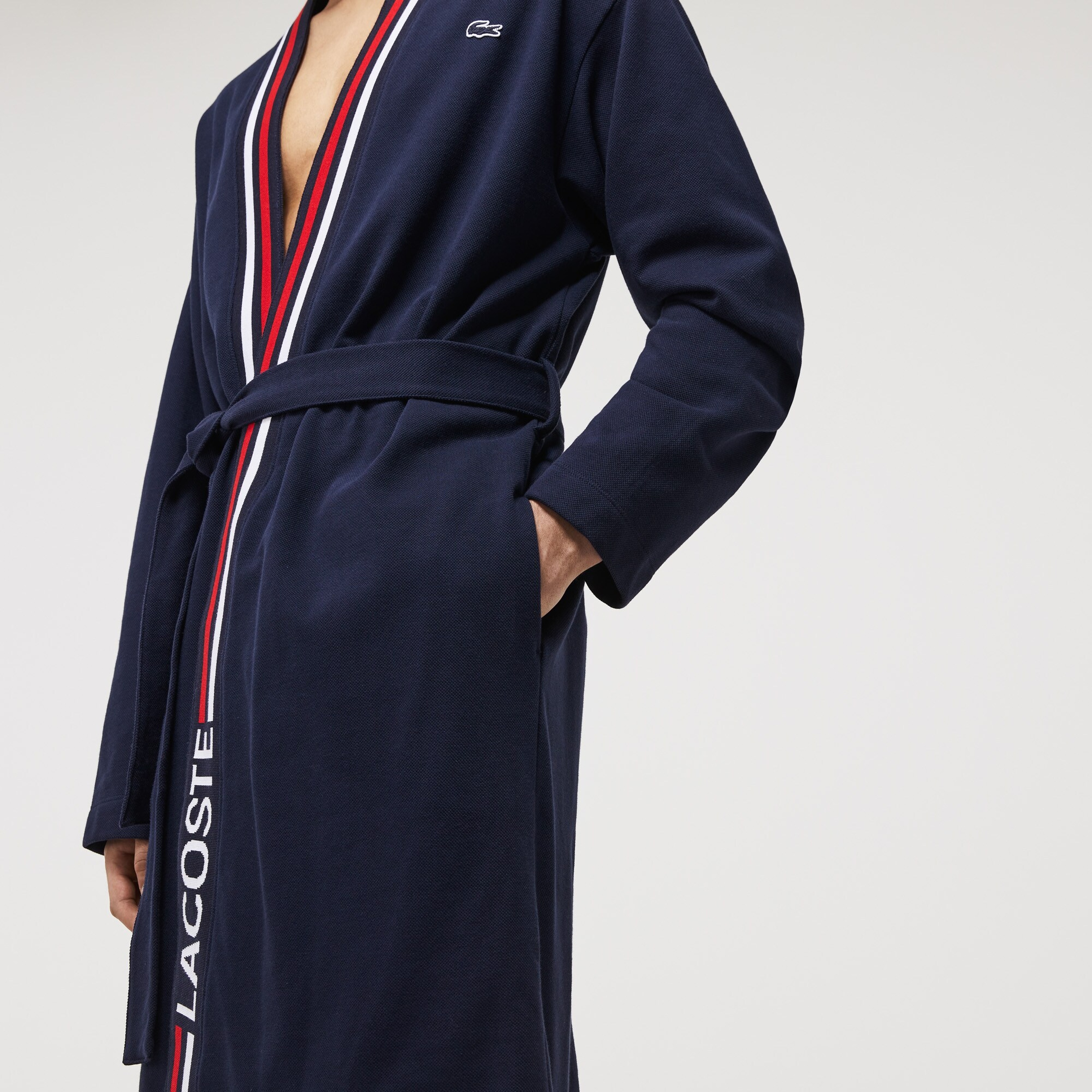Lacoste Erkek Regular Fit Baskılı Lacivert Sabahlık