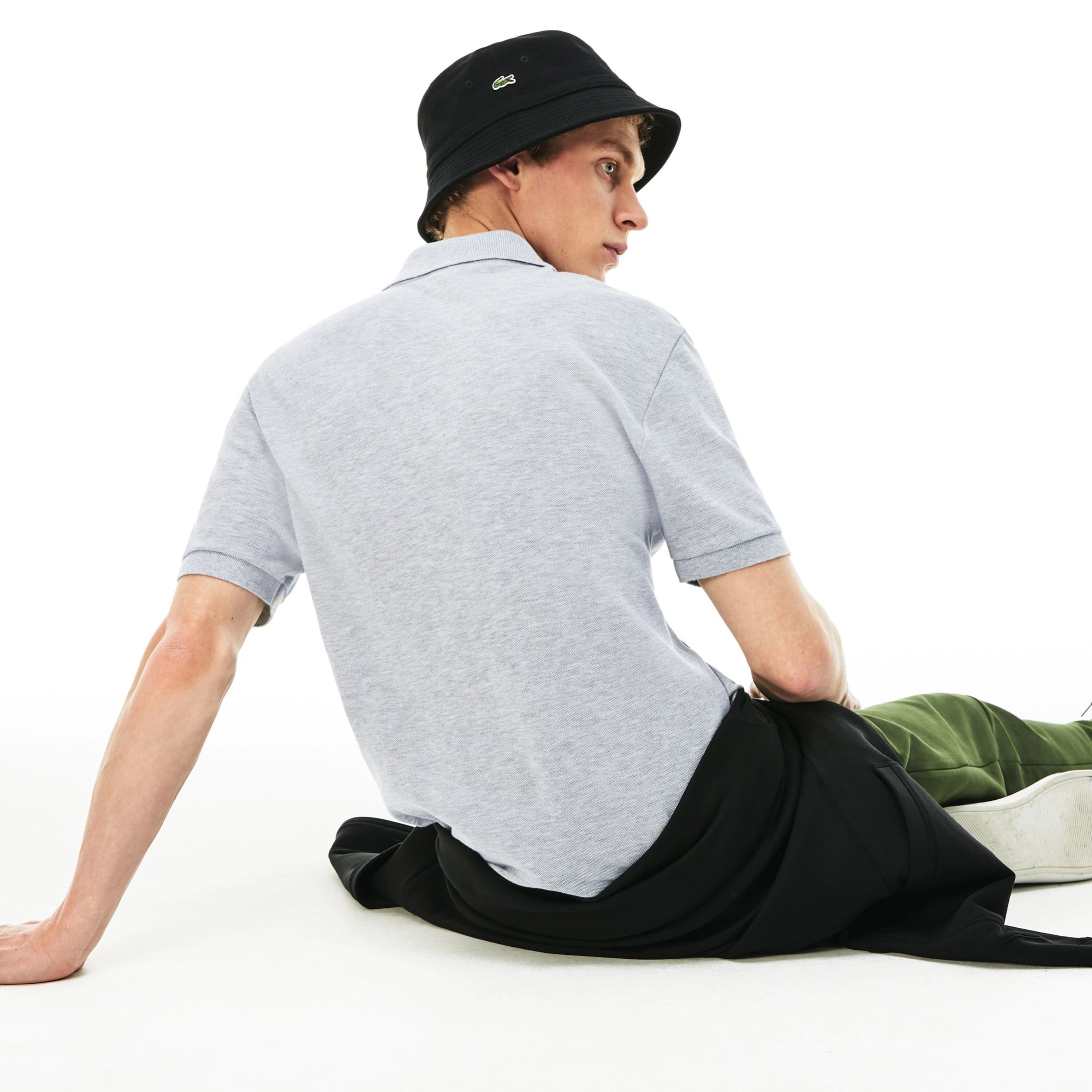 Erkek Slim Fit L.12.12 Gri Polo