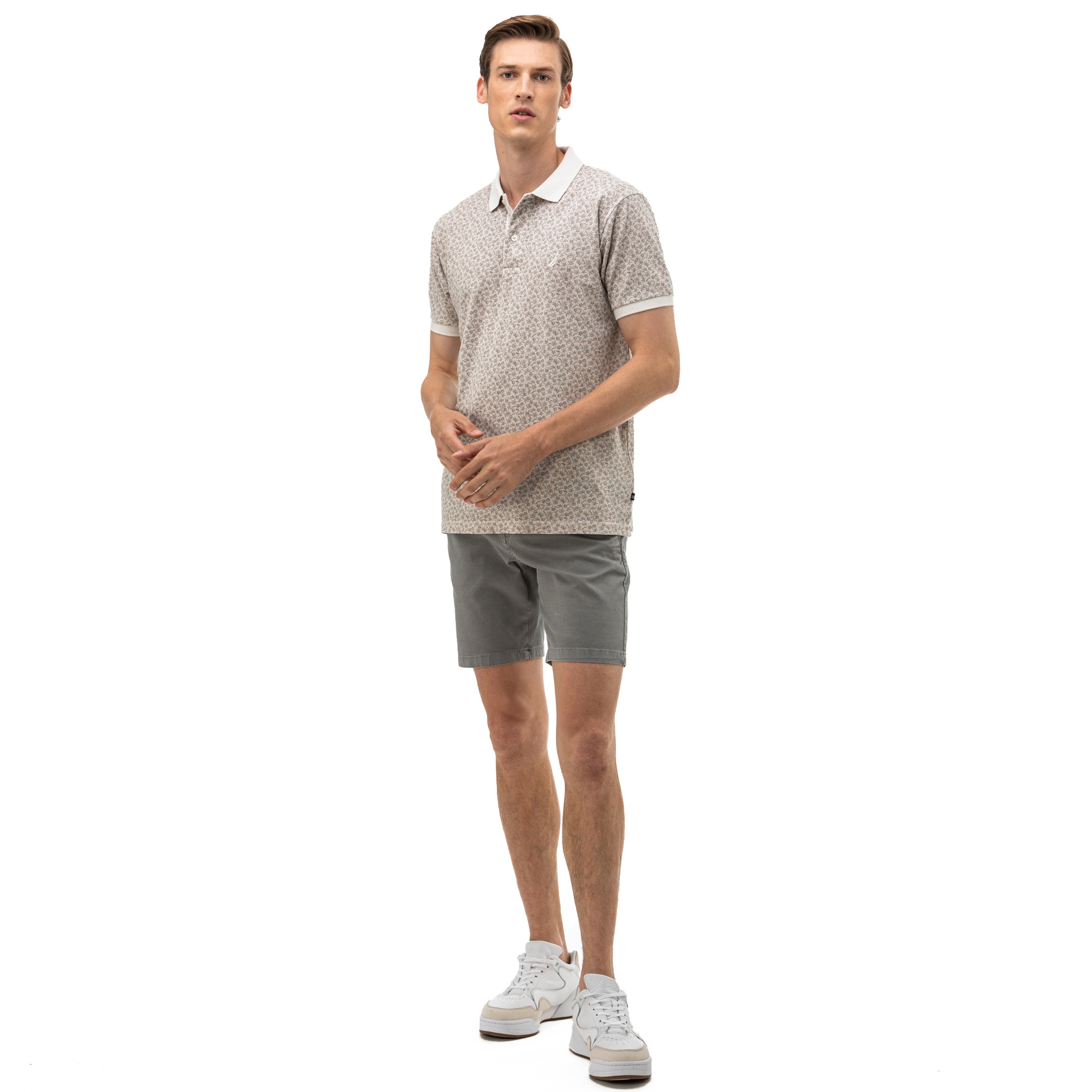 NAUTICA ERKEK SLIM FIT GRİ BERMUDA ŞORT