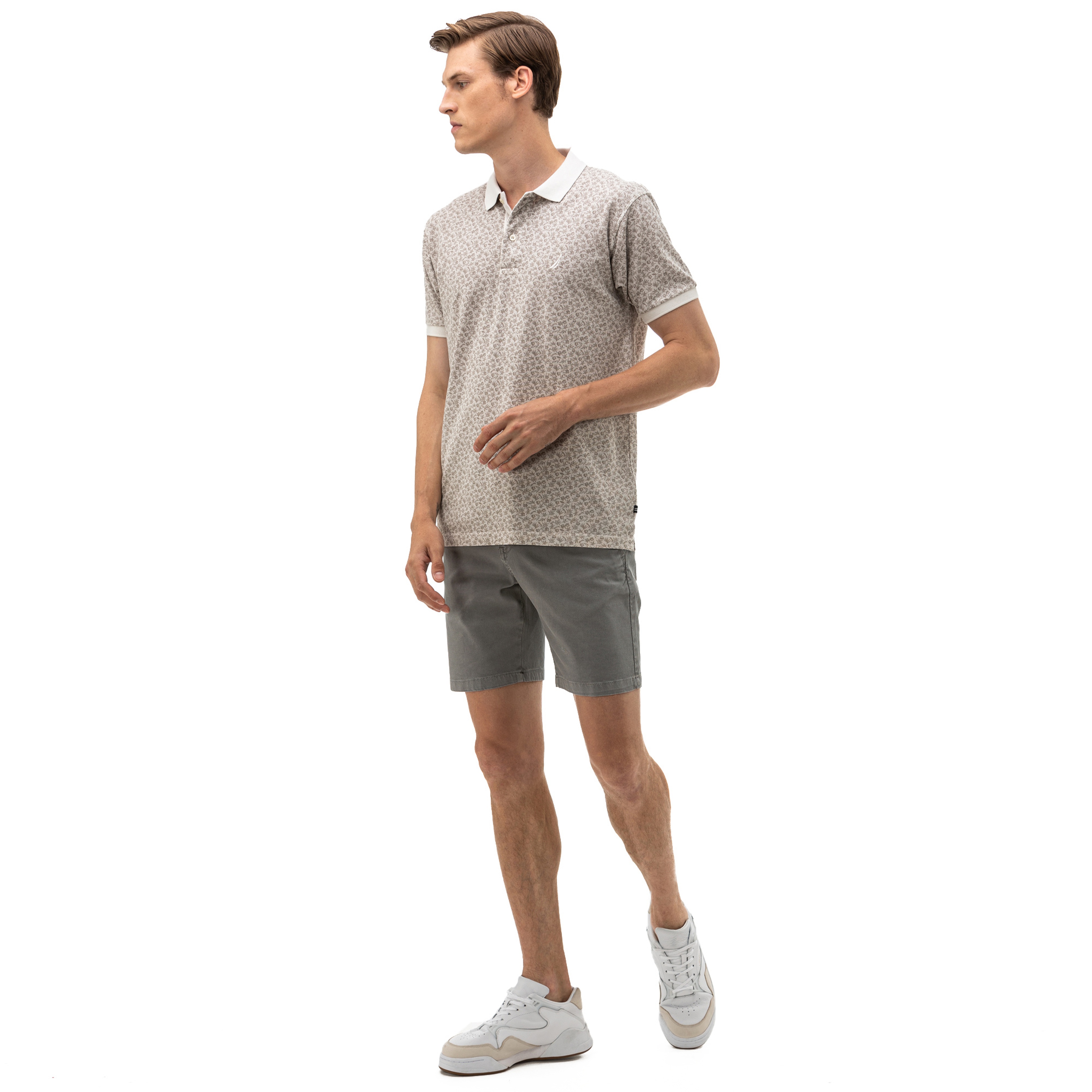 NAUTICA ERKEK SLIM FIT GRİ BERMUDA ŞORT