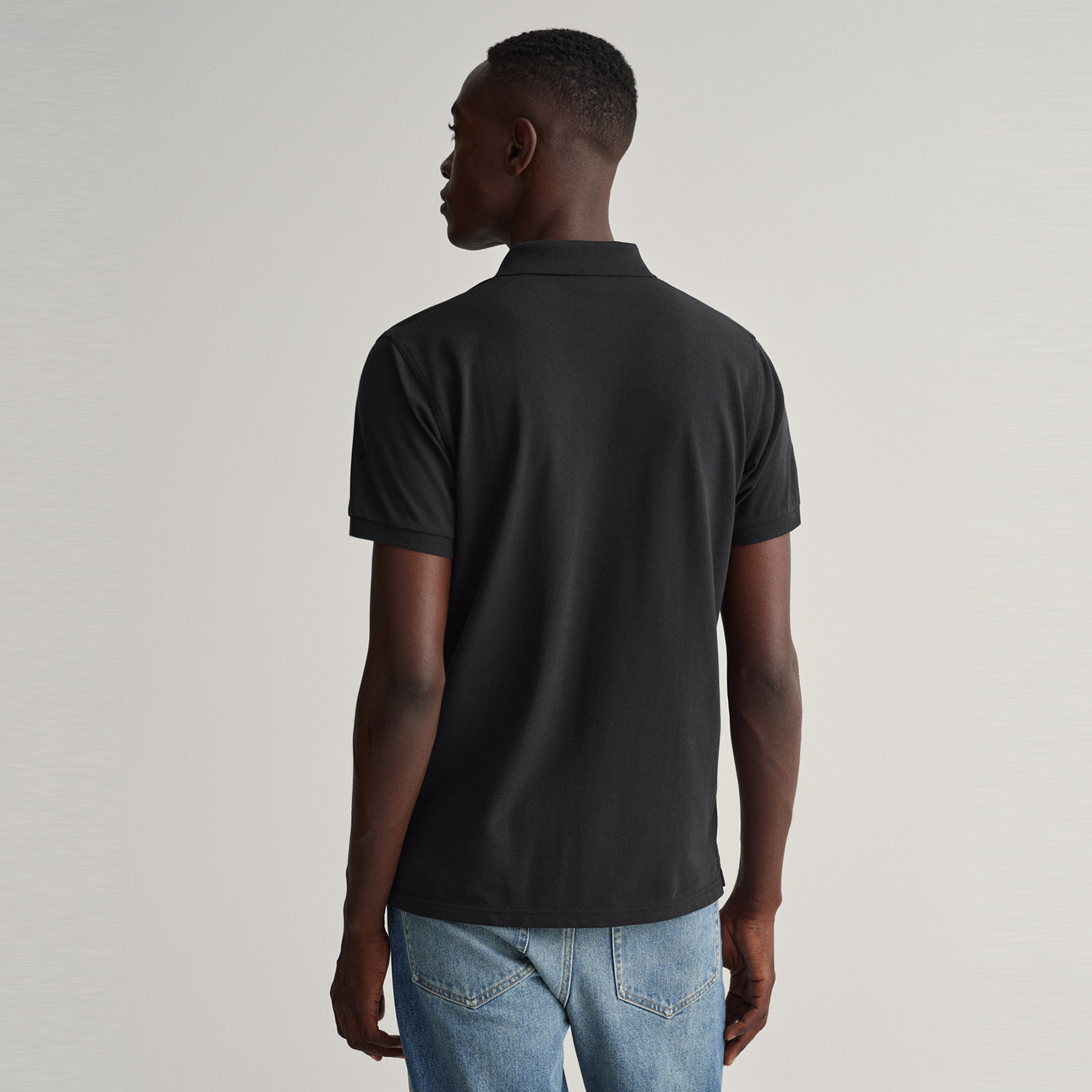 GANT Erkek Siyah Regular Fit Logolu Polo