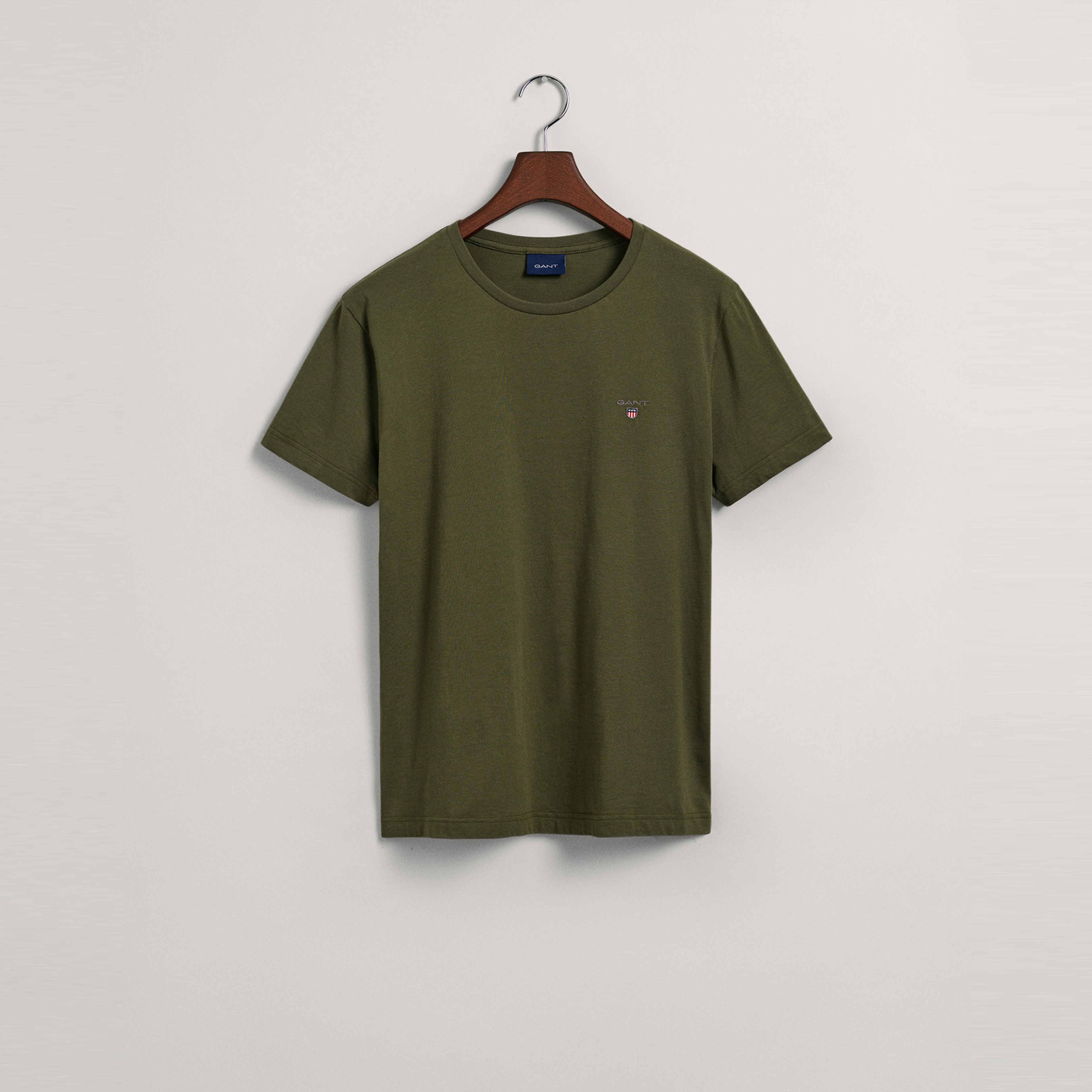 GANT Erkek Yeşil Regular Fit Bisiklet Yaka T-Shirt