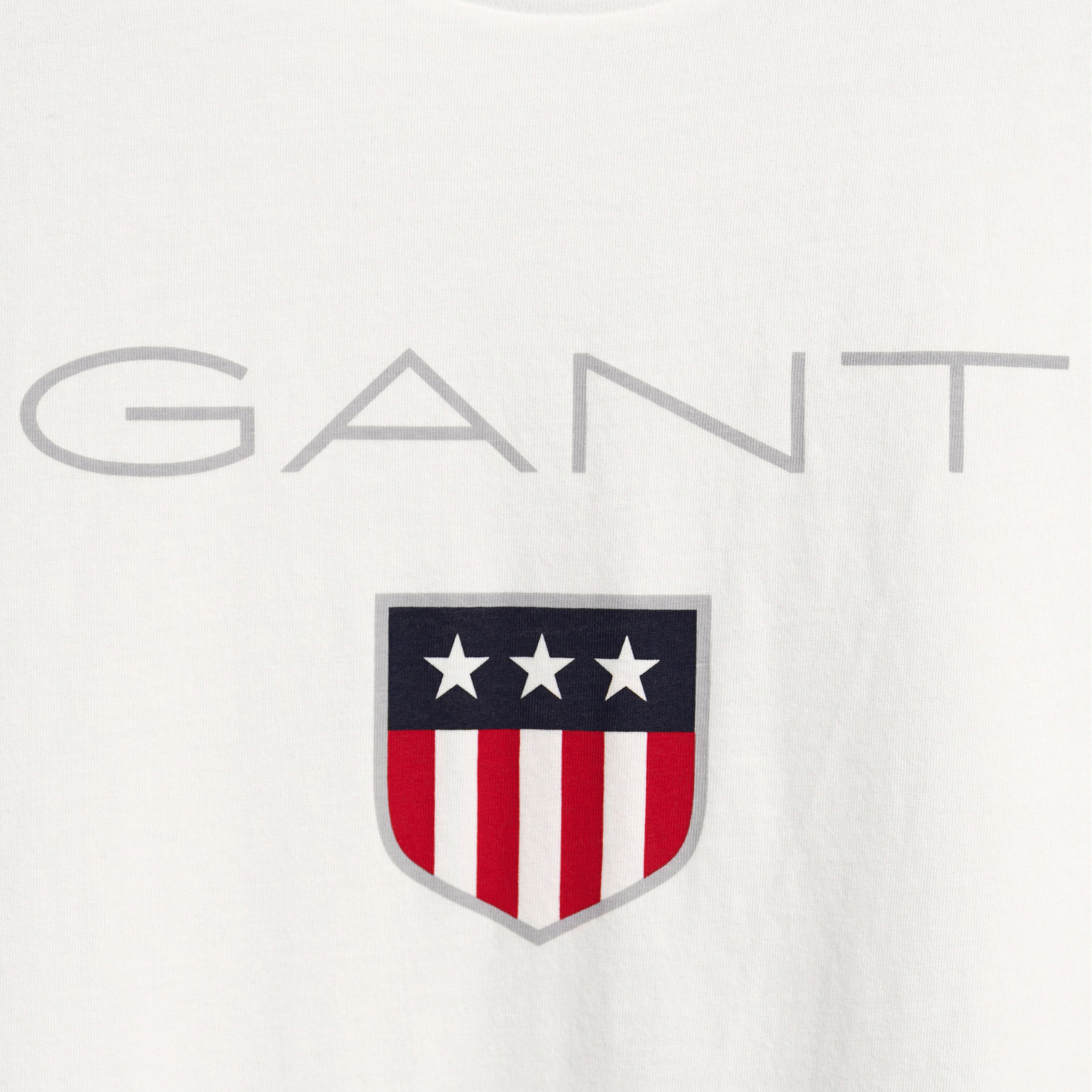 GANT Erkek Beyaz Regular Fit Bisiklet Yaka Logolu T-shirt