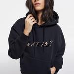 KADIN BASKILI SİYAH SWEATSHIRT