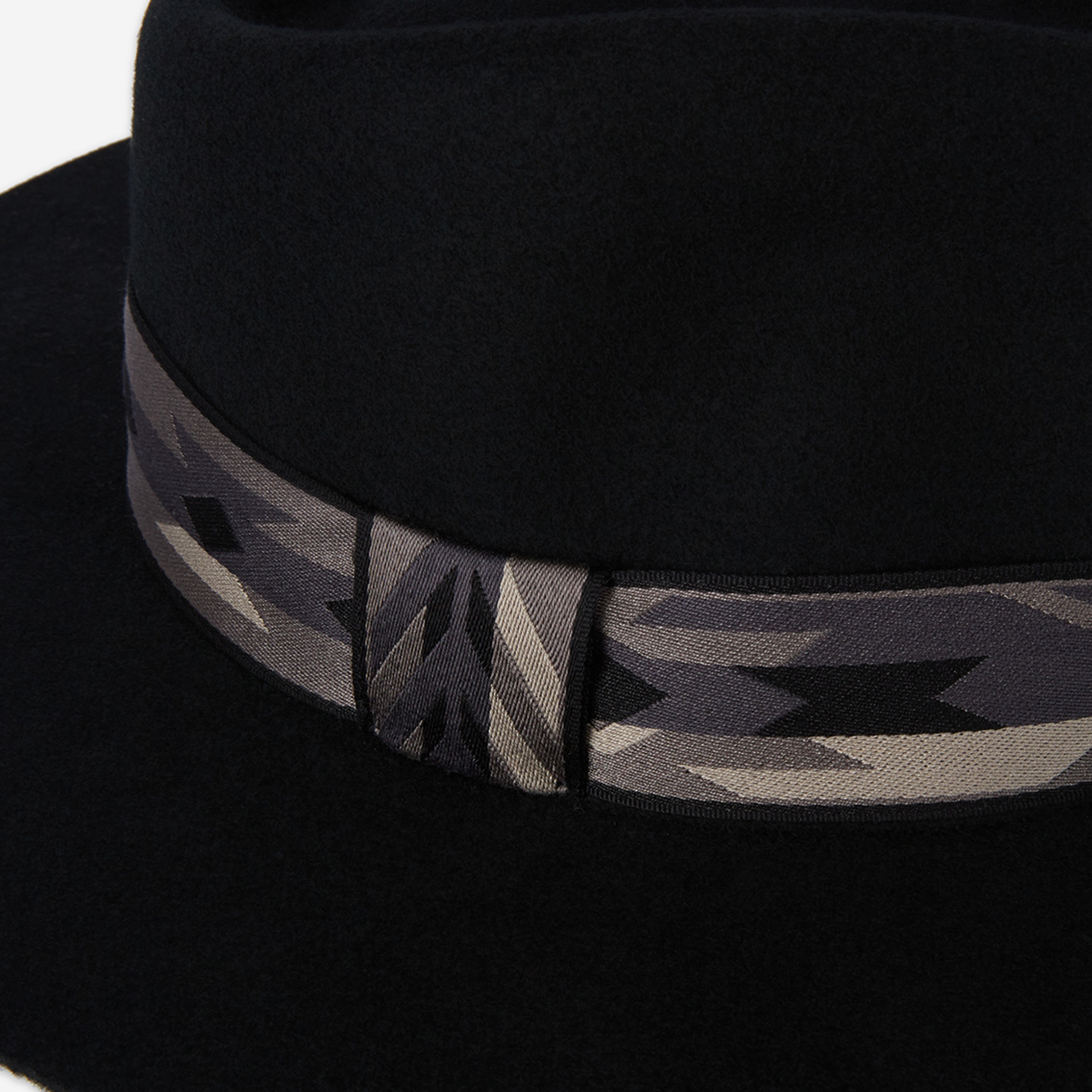 UNISEX SİYAH YÜN KOVBOY ŞAPKASI