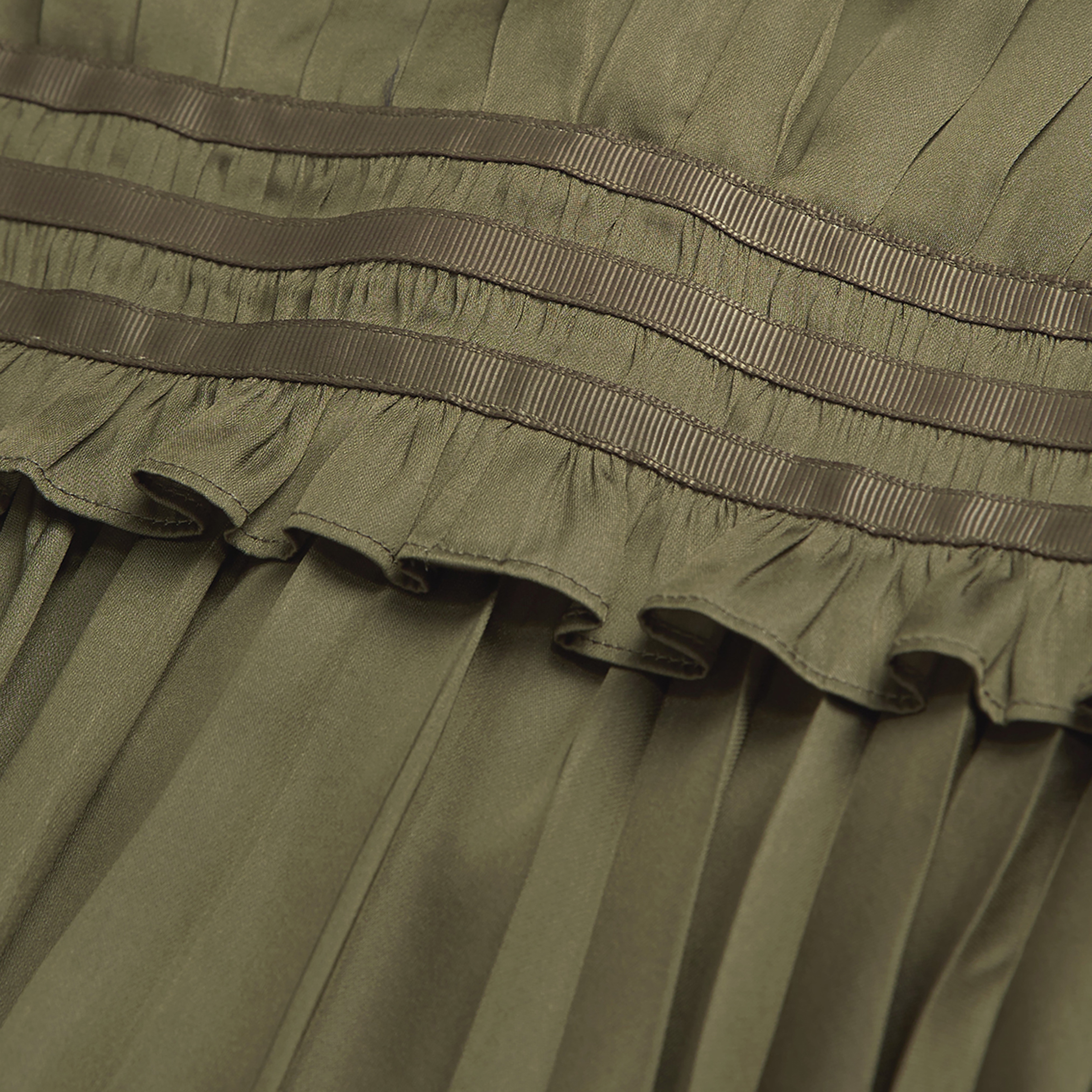 KADIN KOLSUZ HAKİ KISA ELBİSE