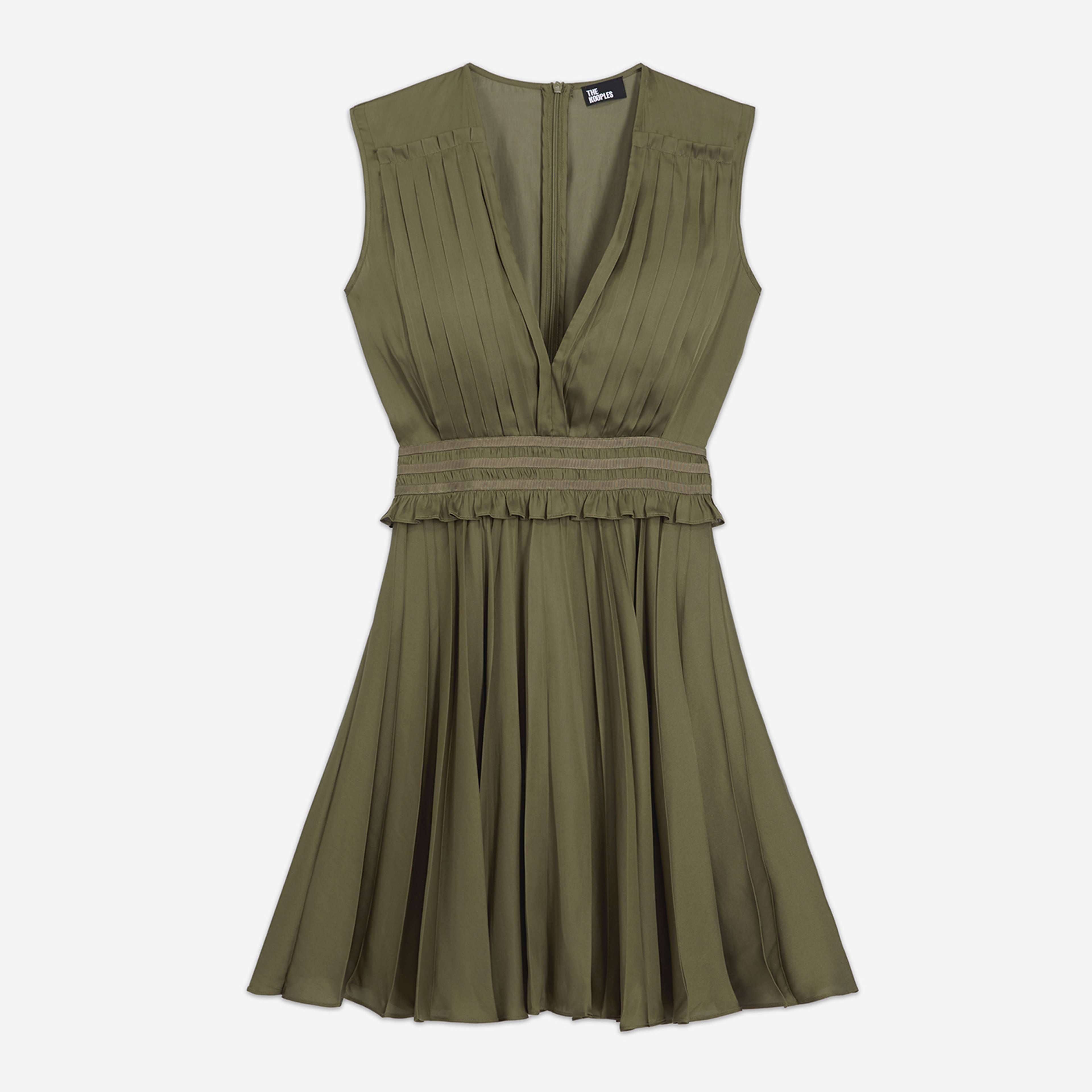 KADIN KOLSUZ HAKİ KISA ELBİSE