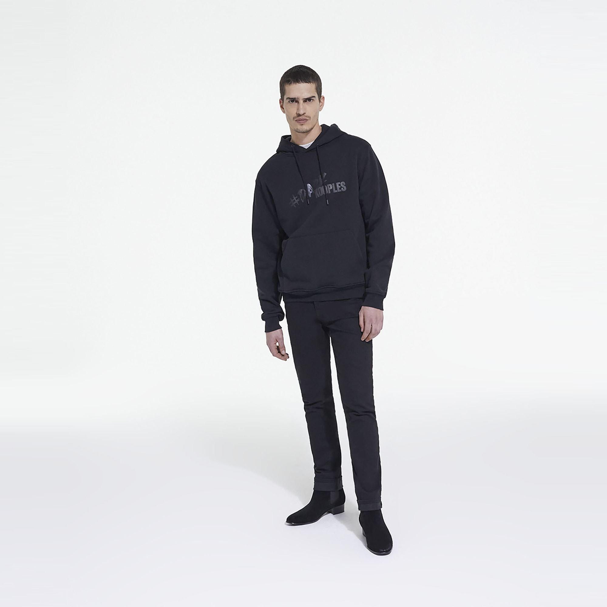 ERKEK BASKILI SİYAH SWEATSHIRT