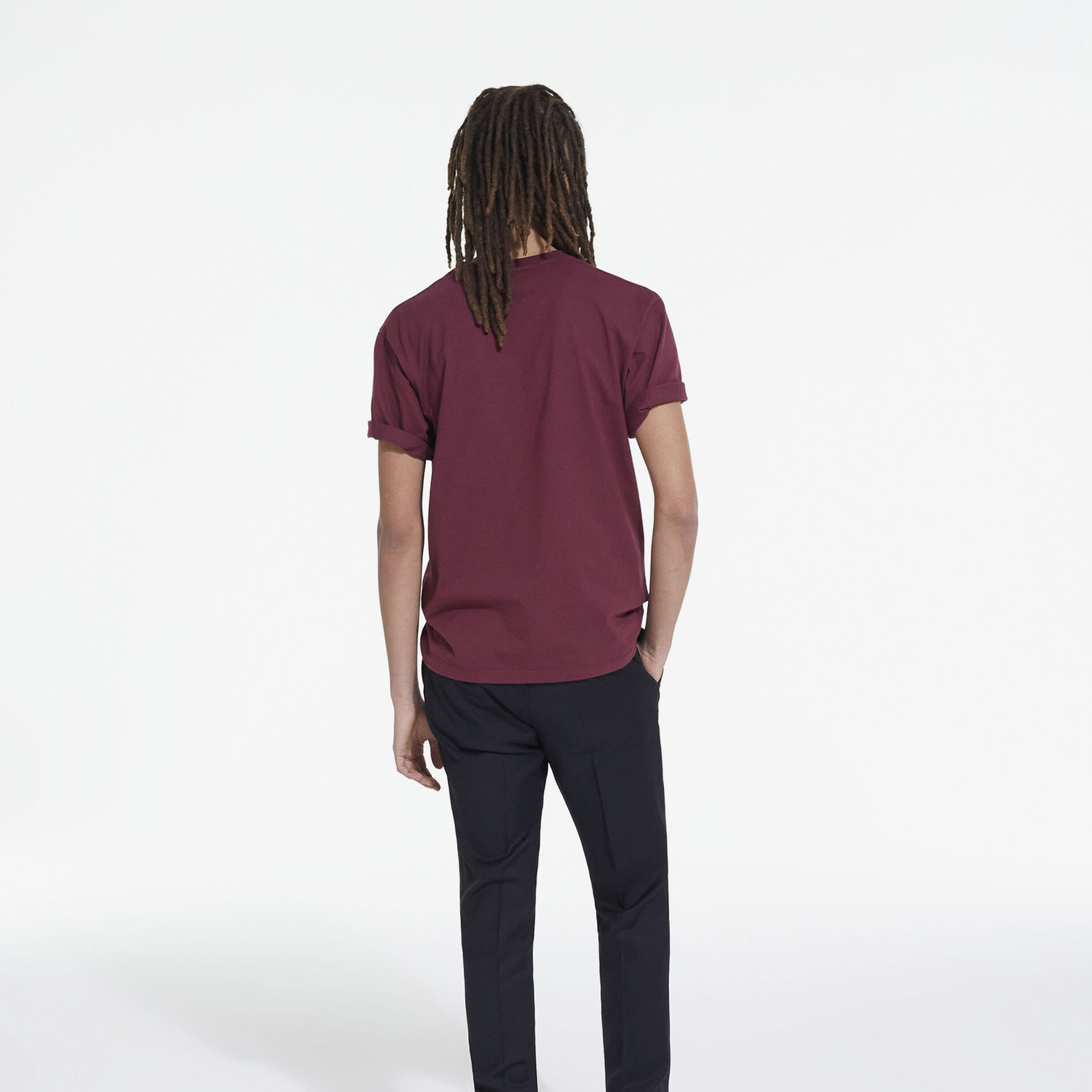 The Kooples Basic Erkek Bordo T-Shirt