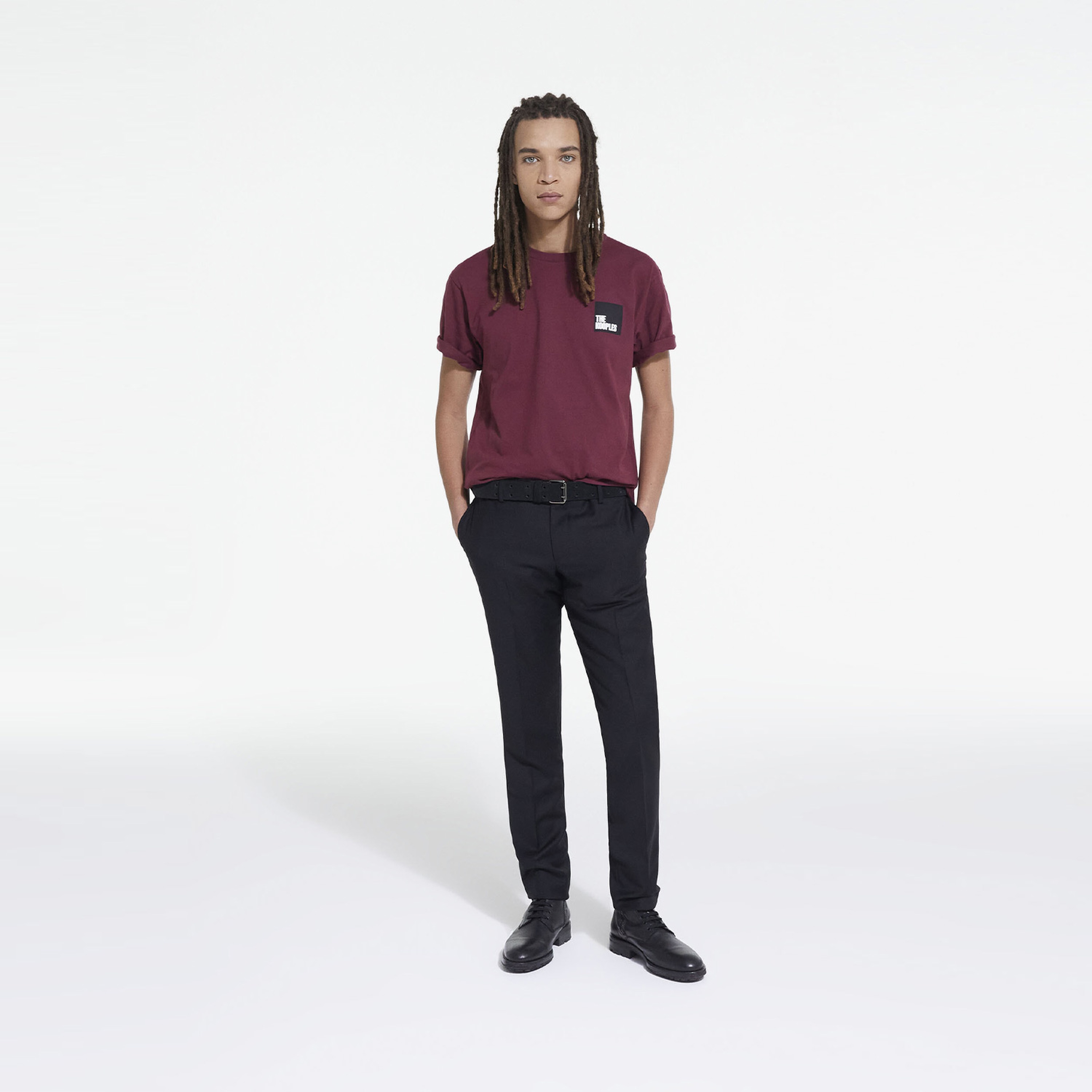 The Kooples Basic Erkek Bordo T-Shirt