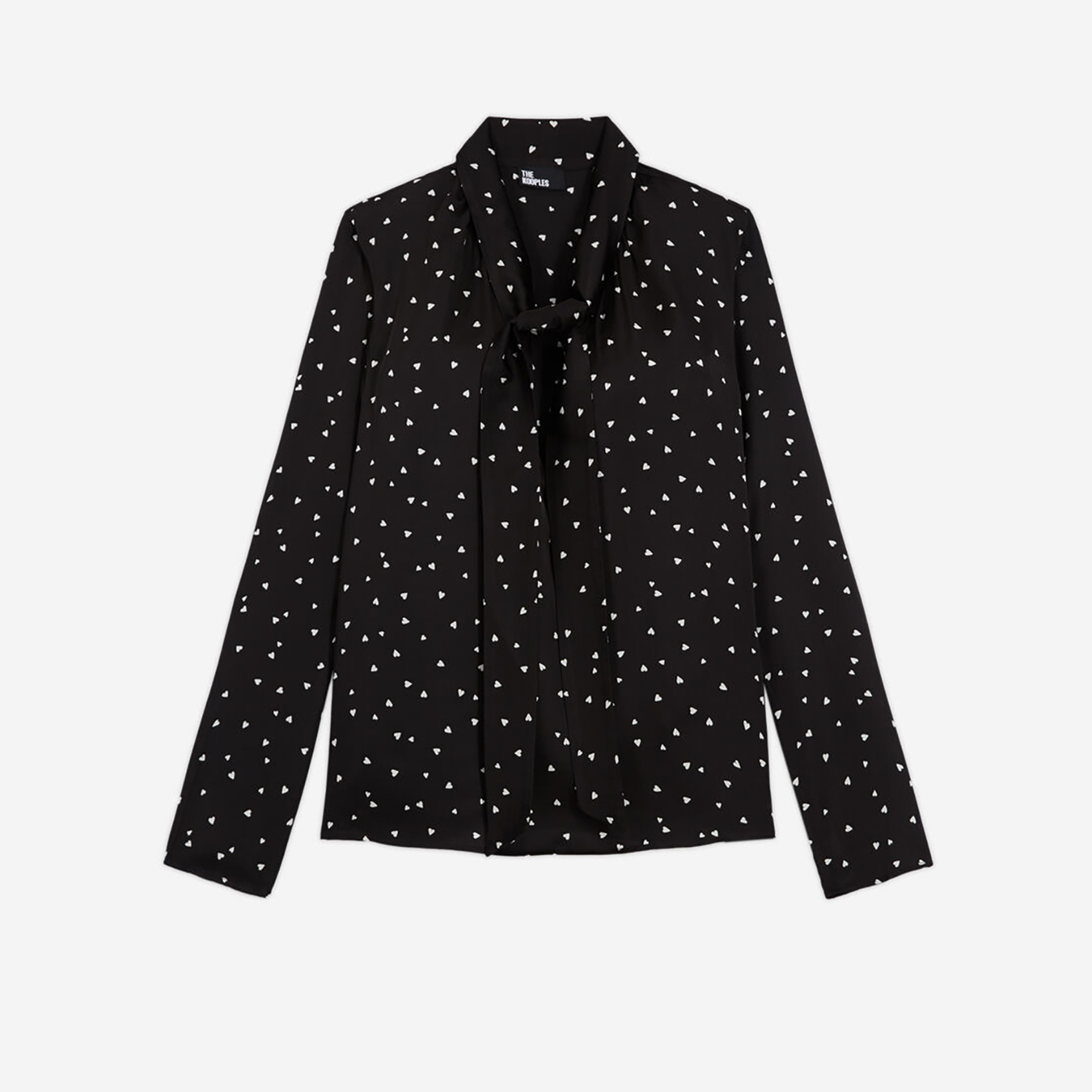 KADIN DESENLİ SİYAH BLUZ