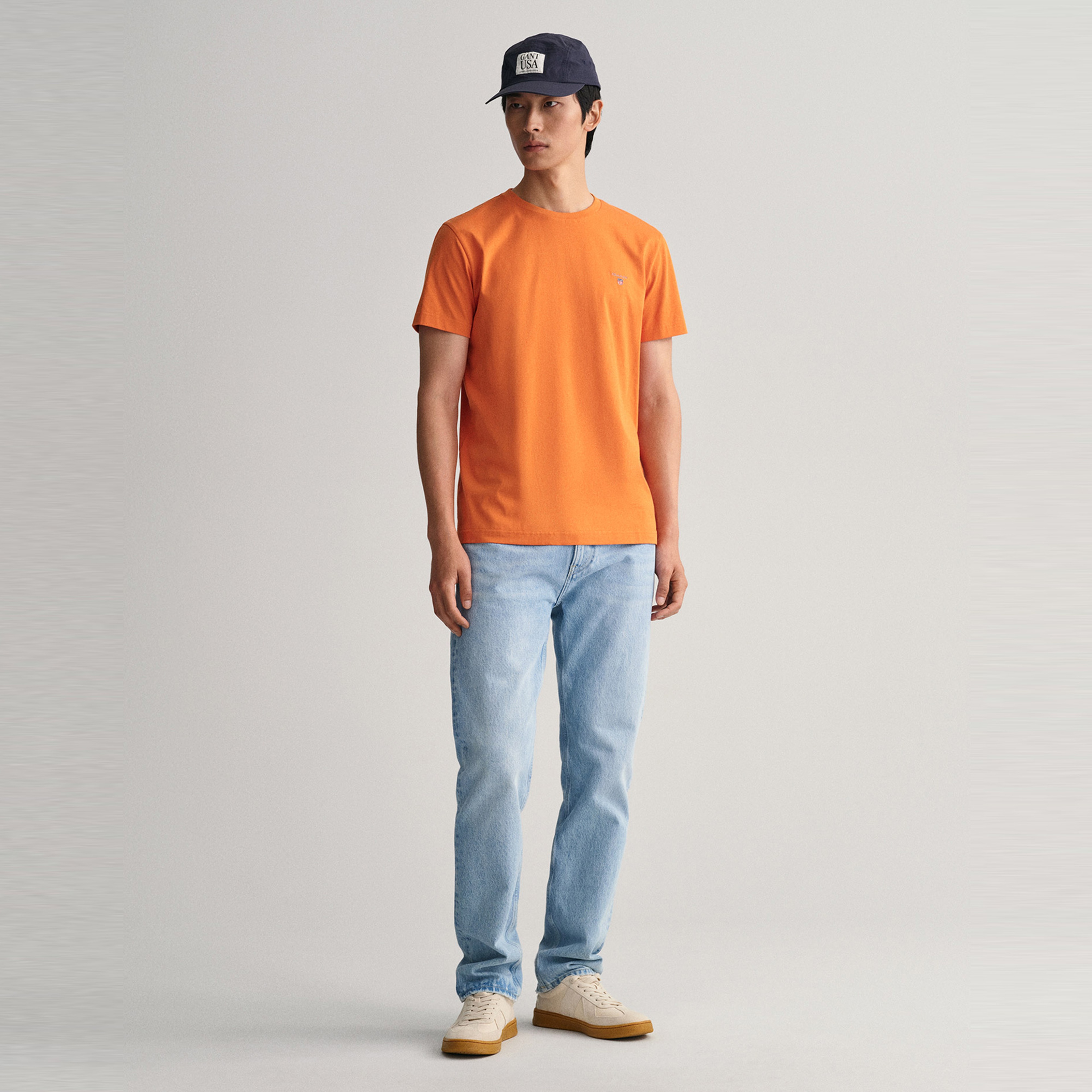 GANT Erkek Turuncu Regular Fit Bisiklet Yaka T-Shirt