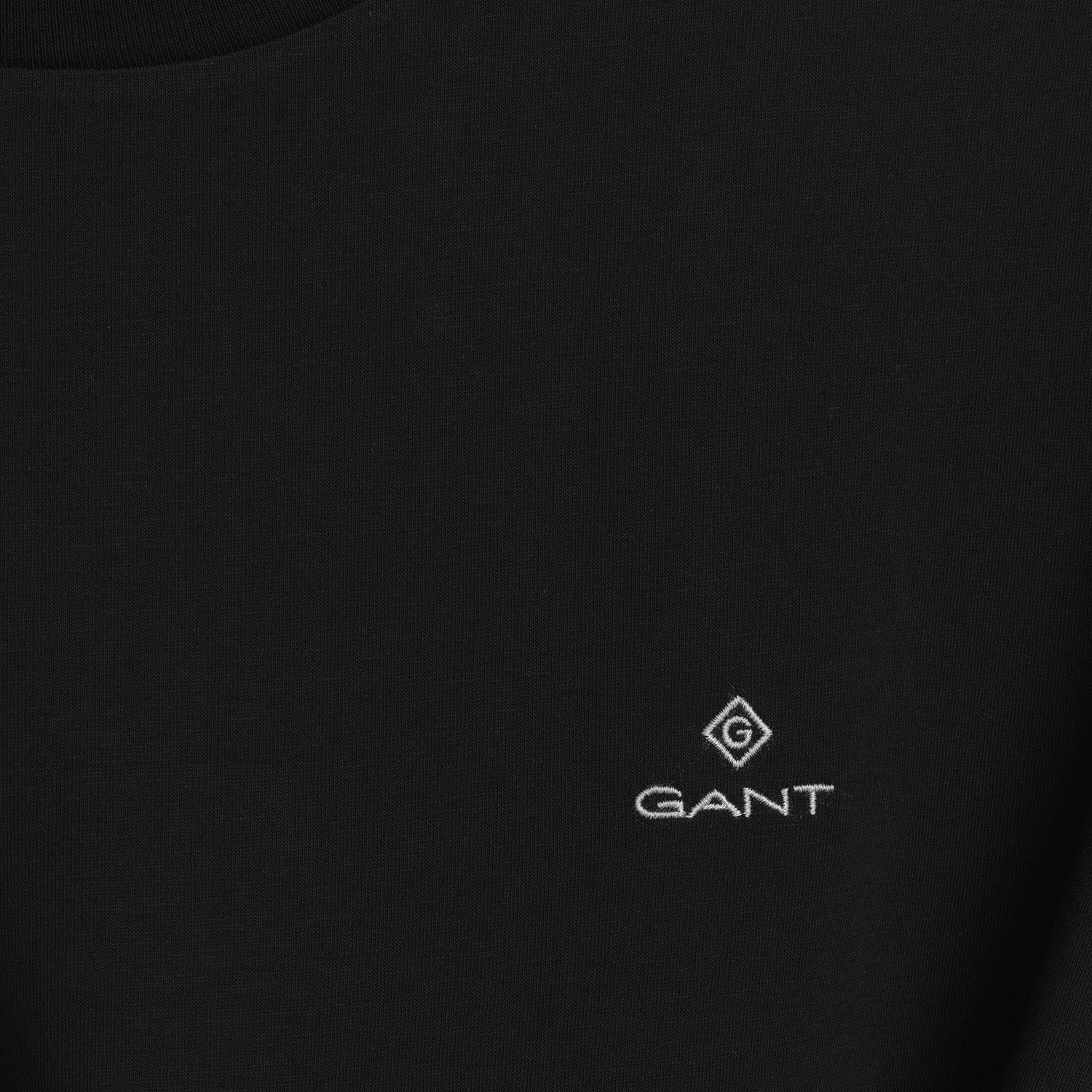 GANT Erkek Siyah Slim Fit Bisiklet Yaka T-shirt
