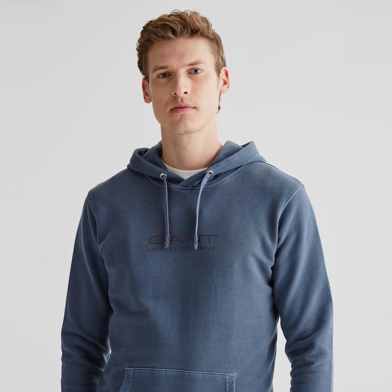 GANT Erkek Lacivert Regular Fit Kapüşonlu Sweatshirt