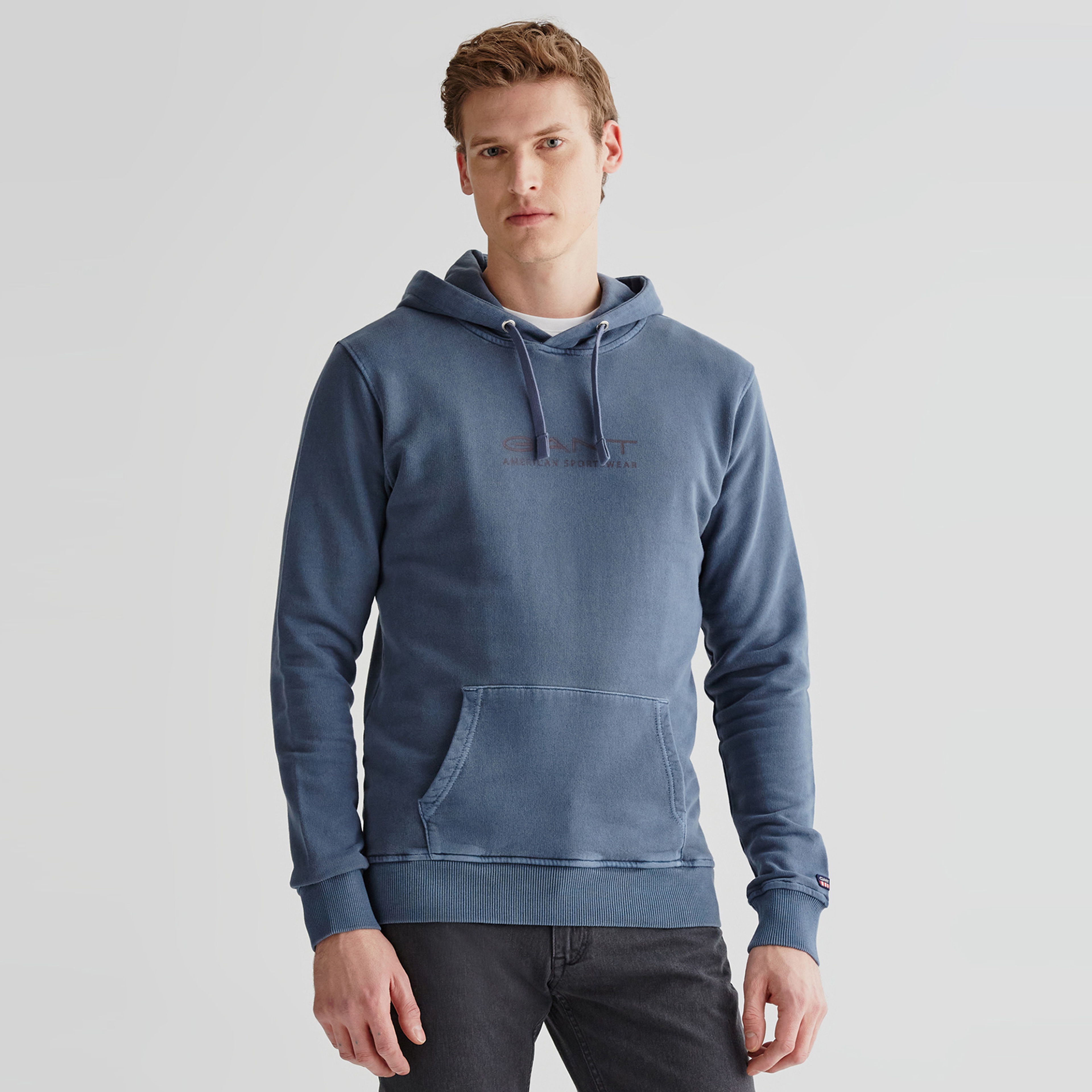 GANT Erkek Lacivert Regular Fit Kapüşonlu Sweatshirt