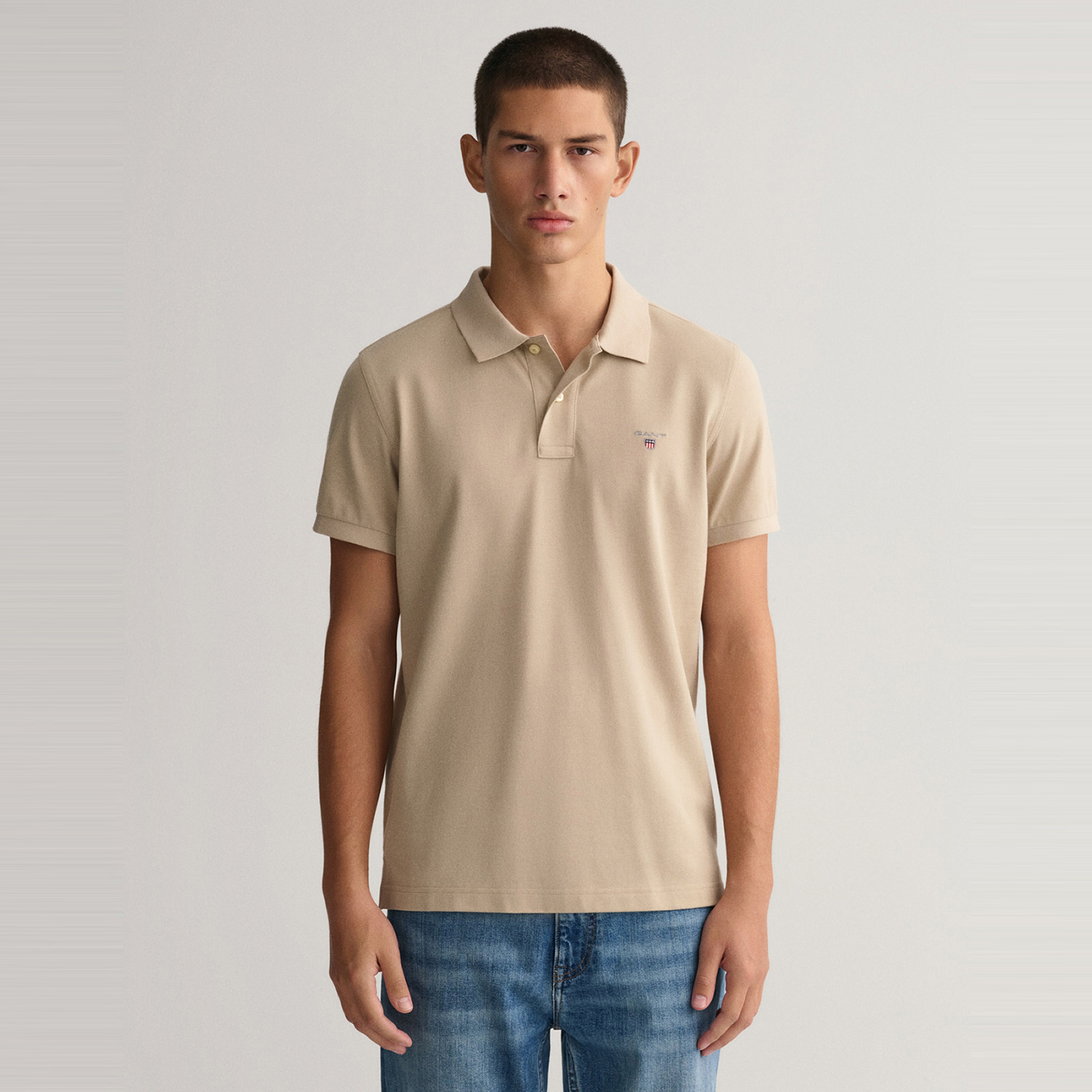 GANT Erkek Bej Regular Fit Polo
