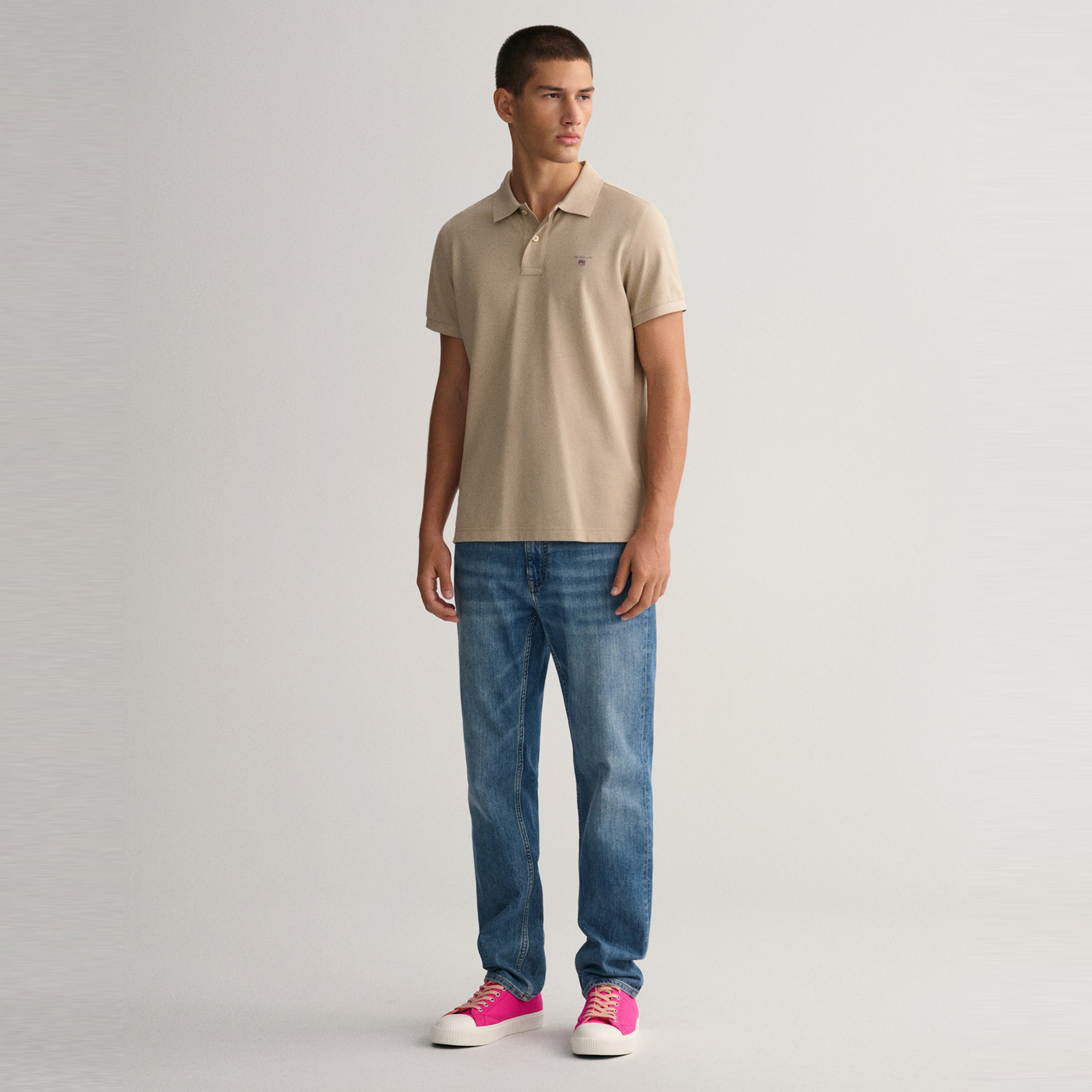 GANT Erkek Bej Regular Fit Polo