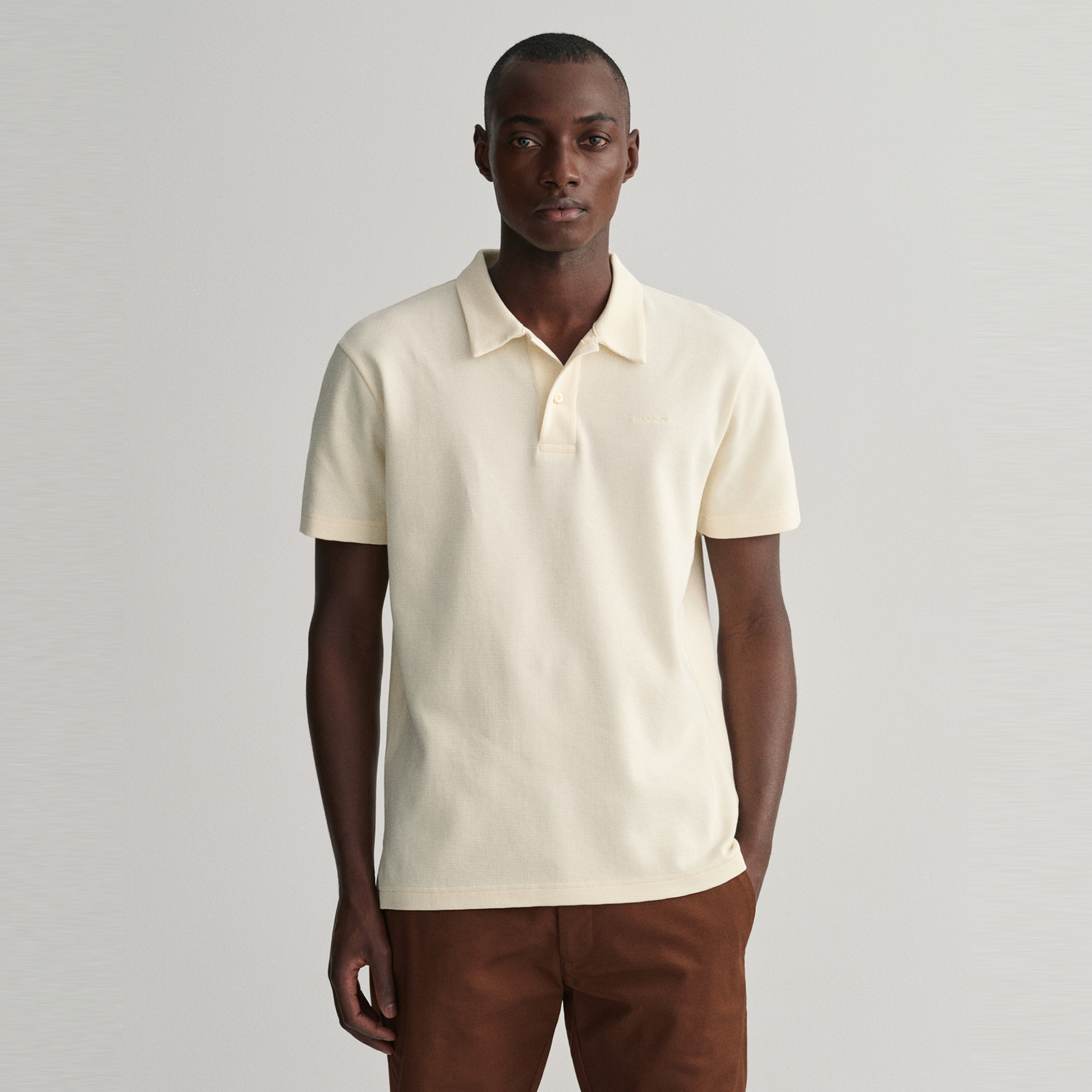 GANT Erkek Krem Regular Fit Dokulu Polo