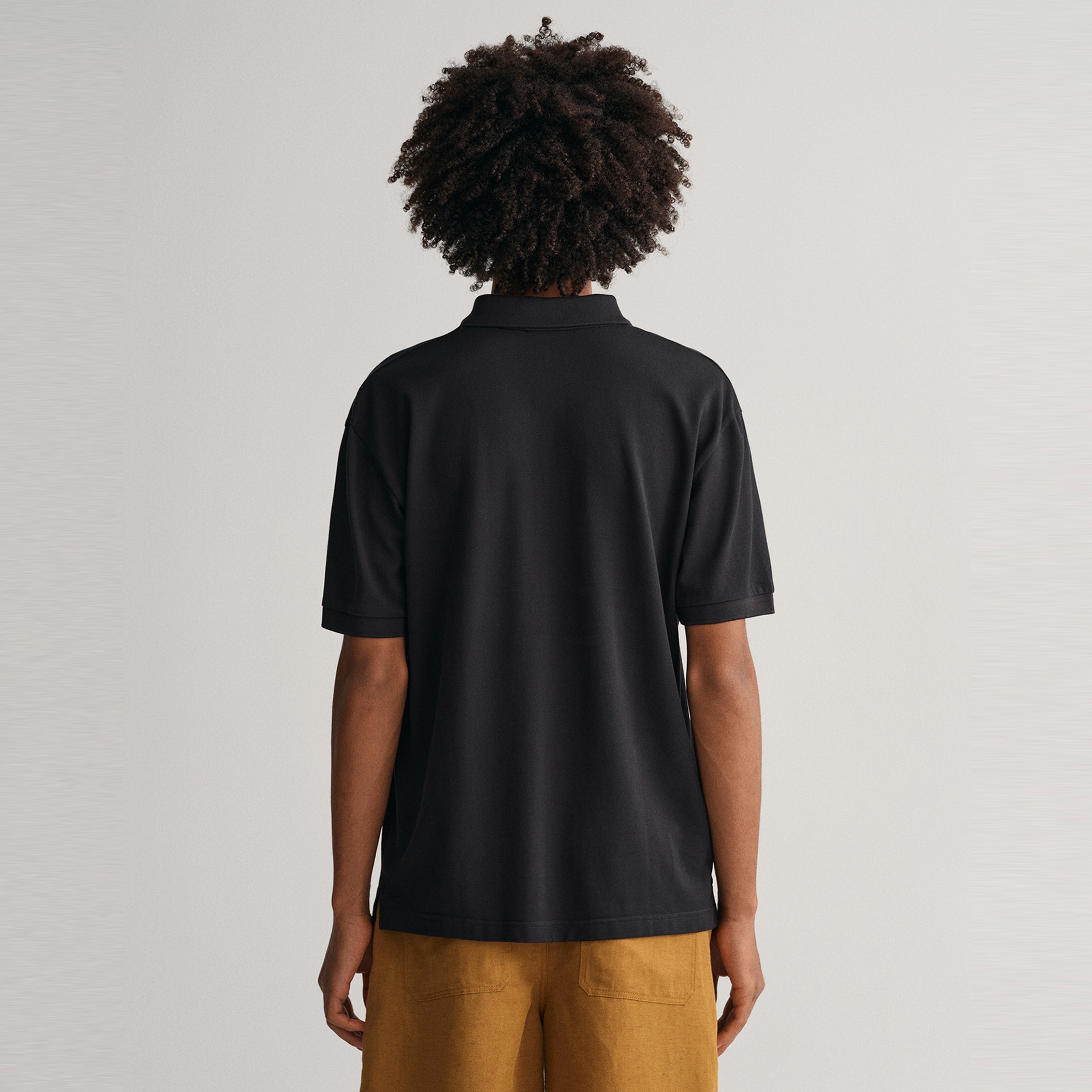 GANT Erkek Siyah Oversize Fit Polo