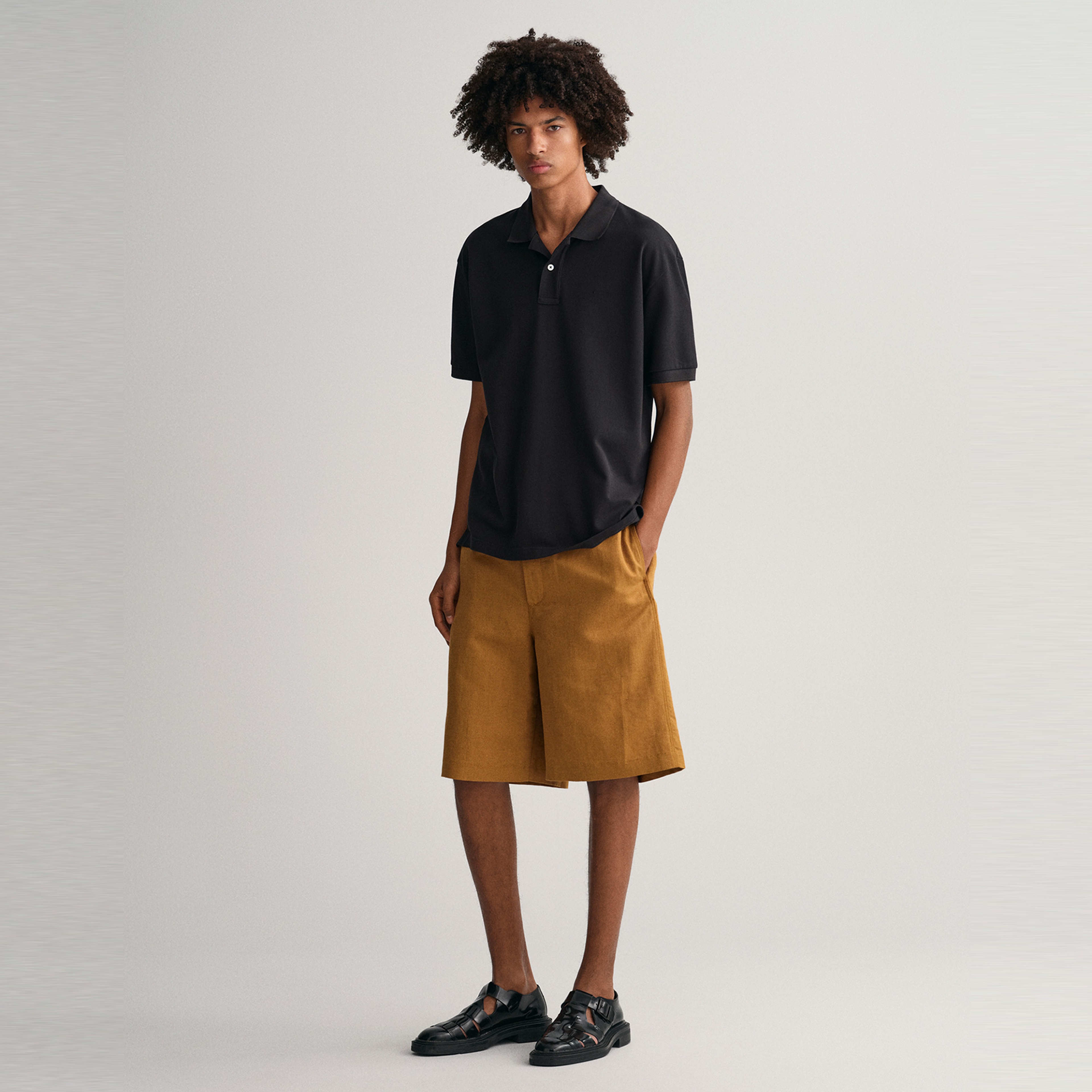 GANT Erkek Siyah Oversize Fit Polo