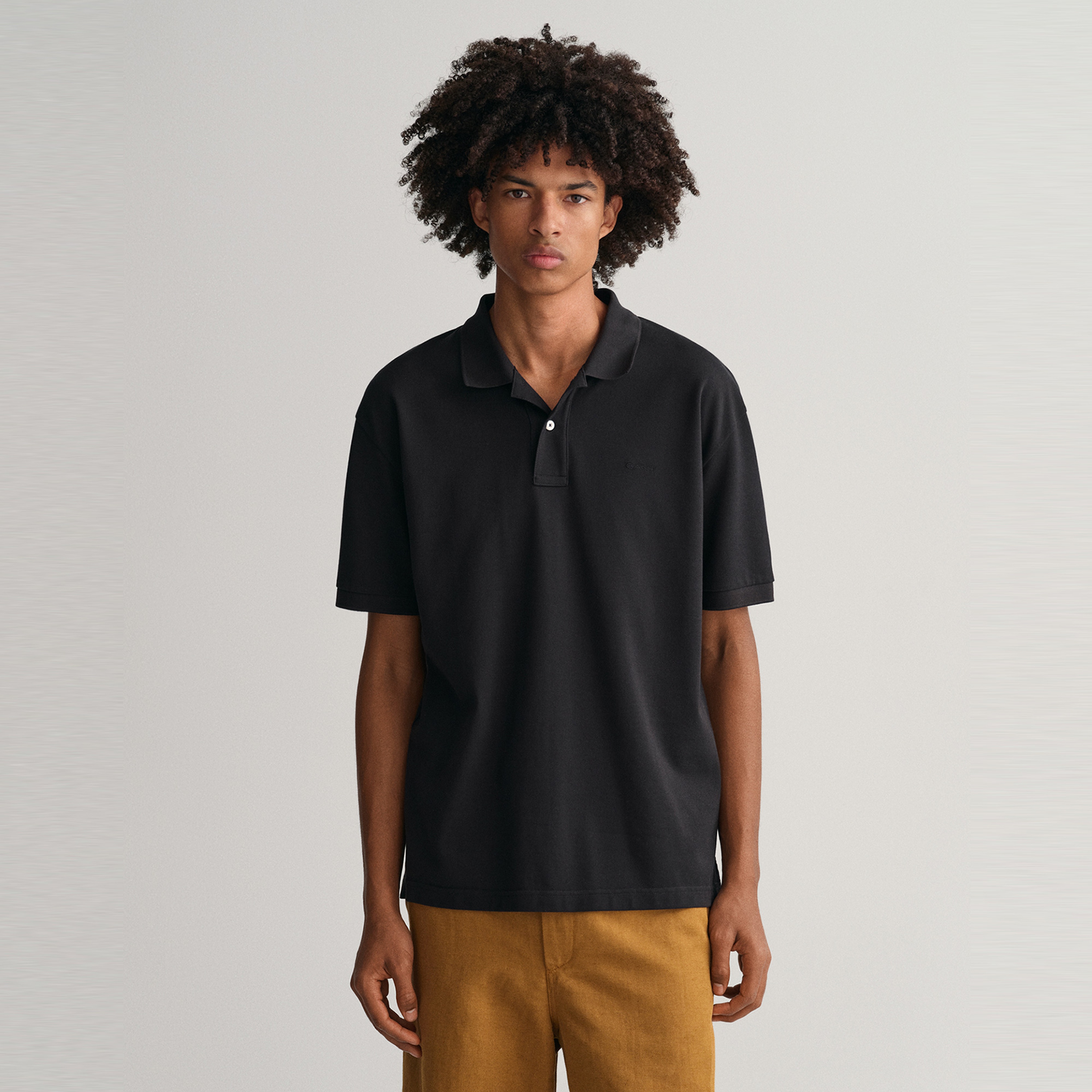 GANT Erkek Siyah Oversize Fit Polo
