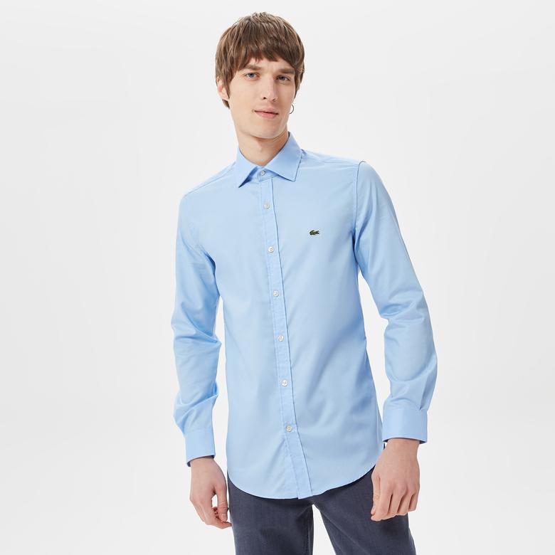 Erkek Slim Fit Açık Mavi Gömlek