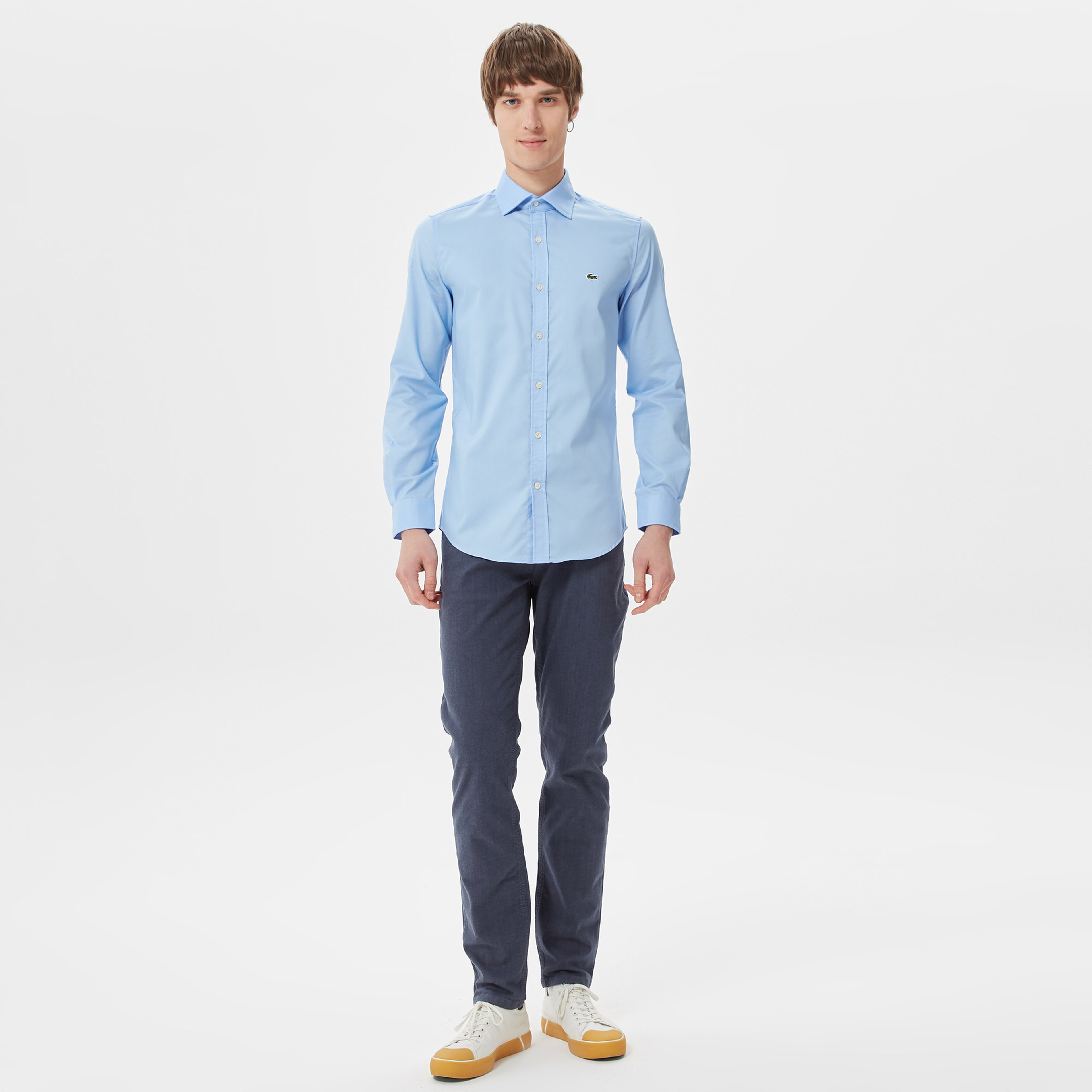 Erkek Slim Fit Açık Mavi Gömlek