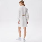 Kadın Relaxed Fit Uzun Kollu Gömlek Yaka Beyaz Elbise