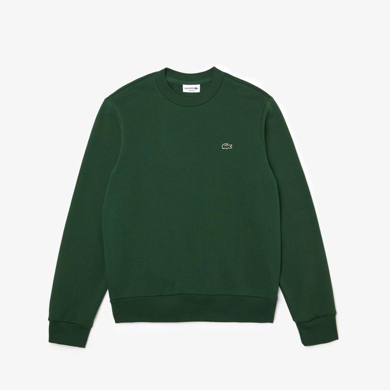 Erkek Classic Fit Bisiklet Yaka Yeşil Sweatshirt