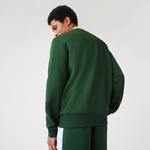 Erkek Classic Fit Bisiklet Yaka Yeşil Sweatshirt
