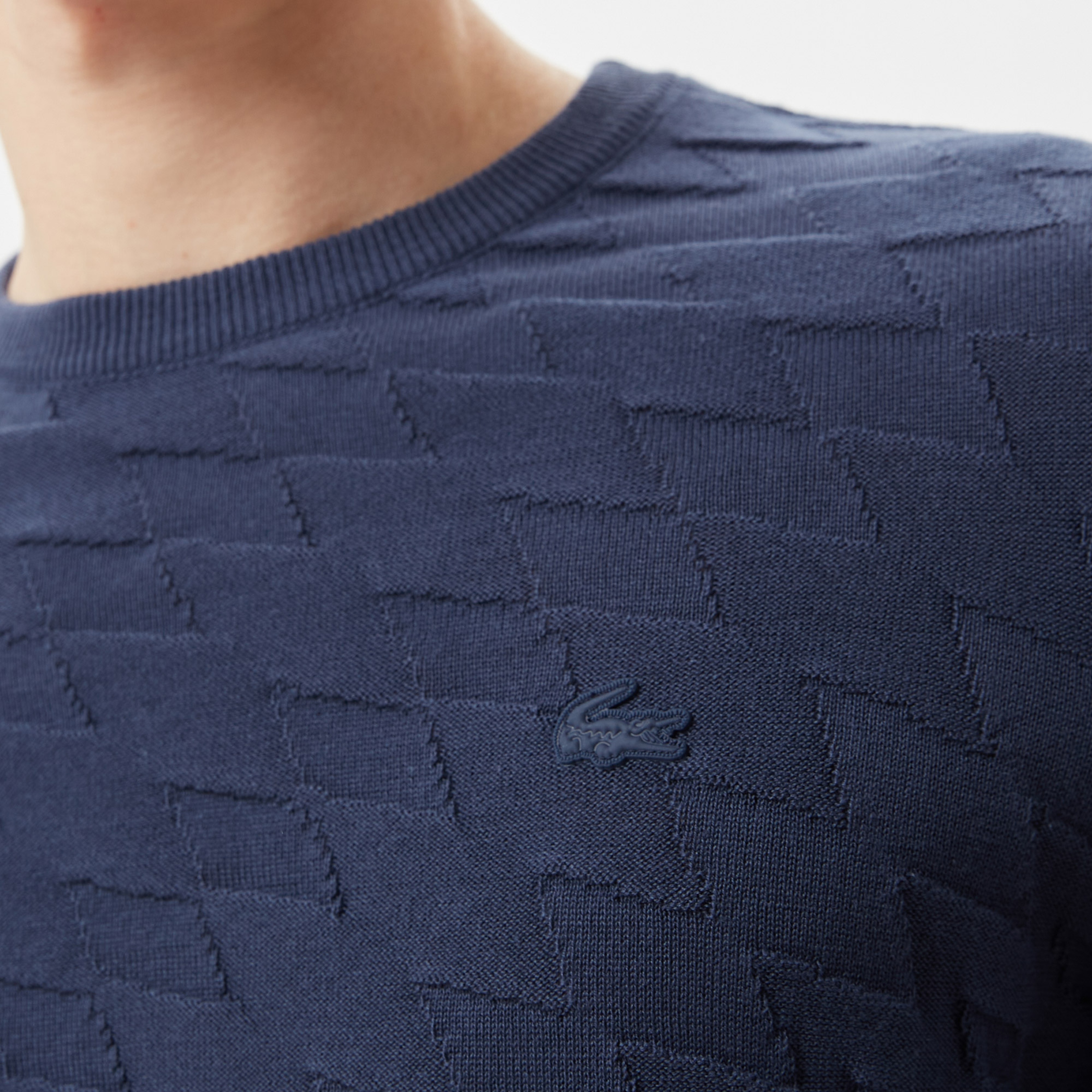 Erkek Bisiklet Yaka Lacivert Kazak