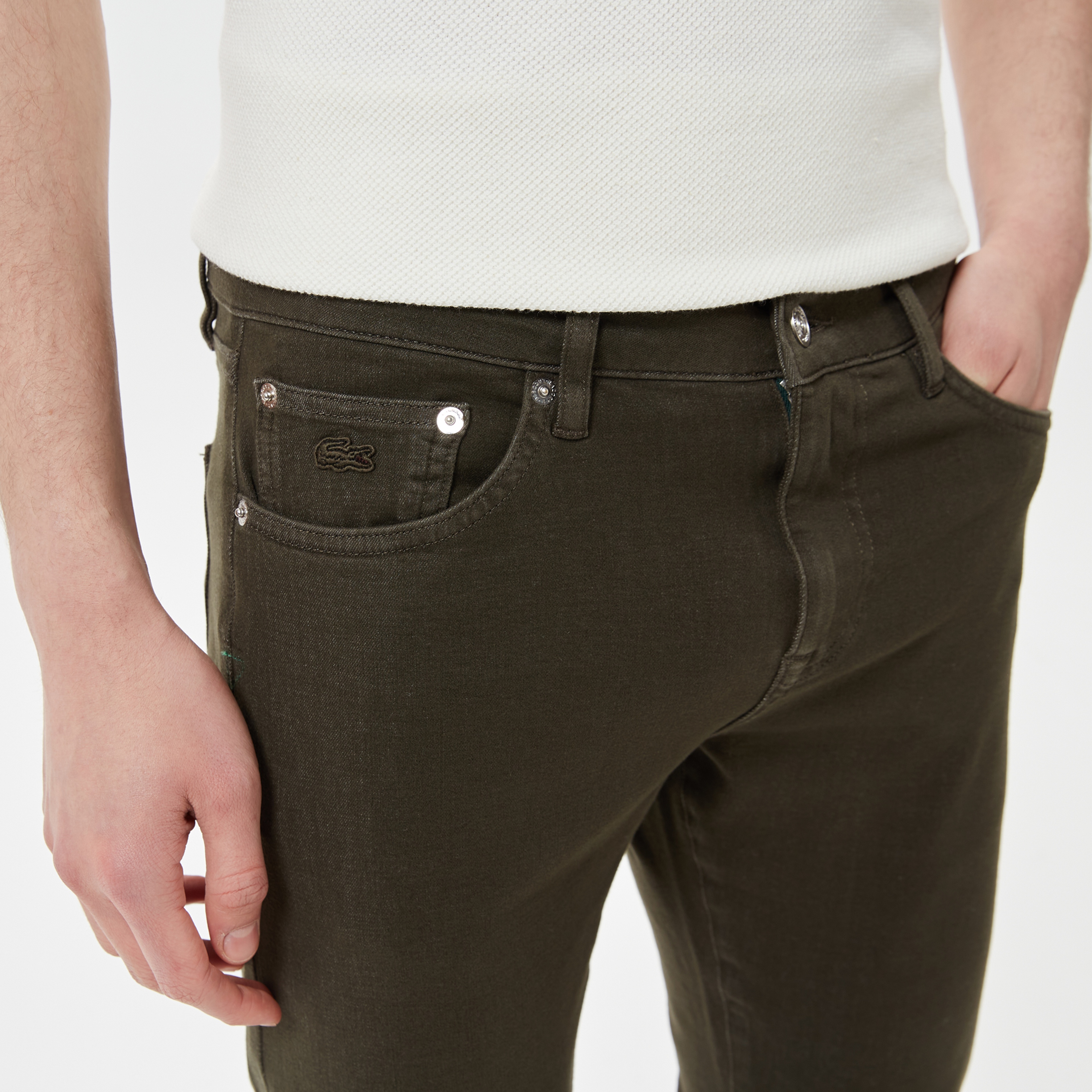 Erkek Slim Fit Yeşil Jean Pantolon