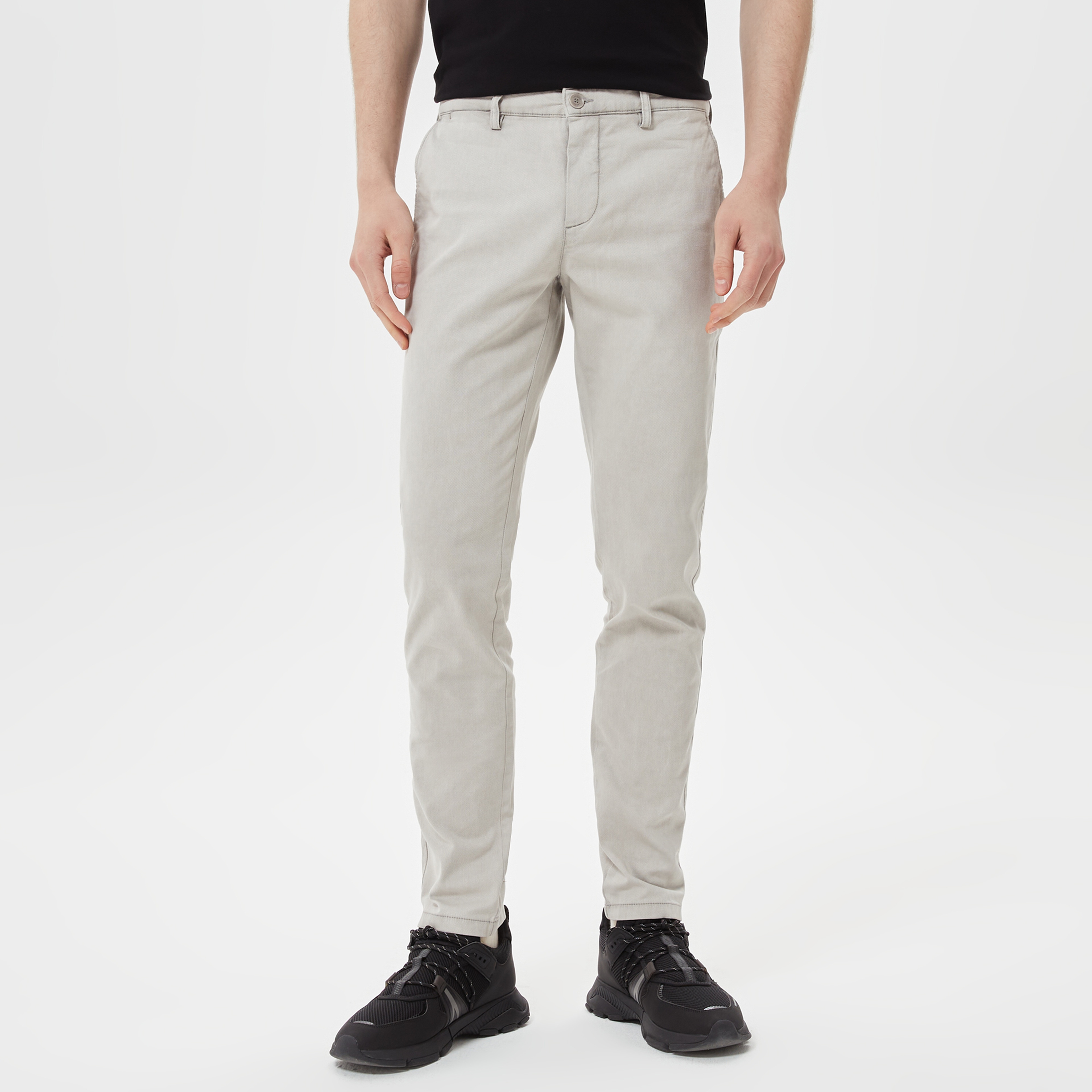 Erkek Slim Fit Organik Pamuk Gri Pantolon