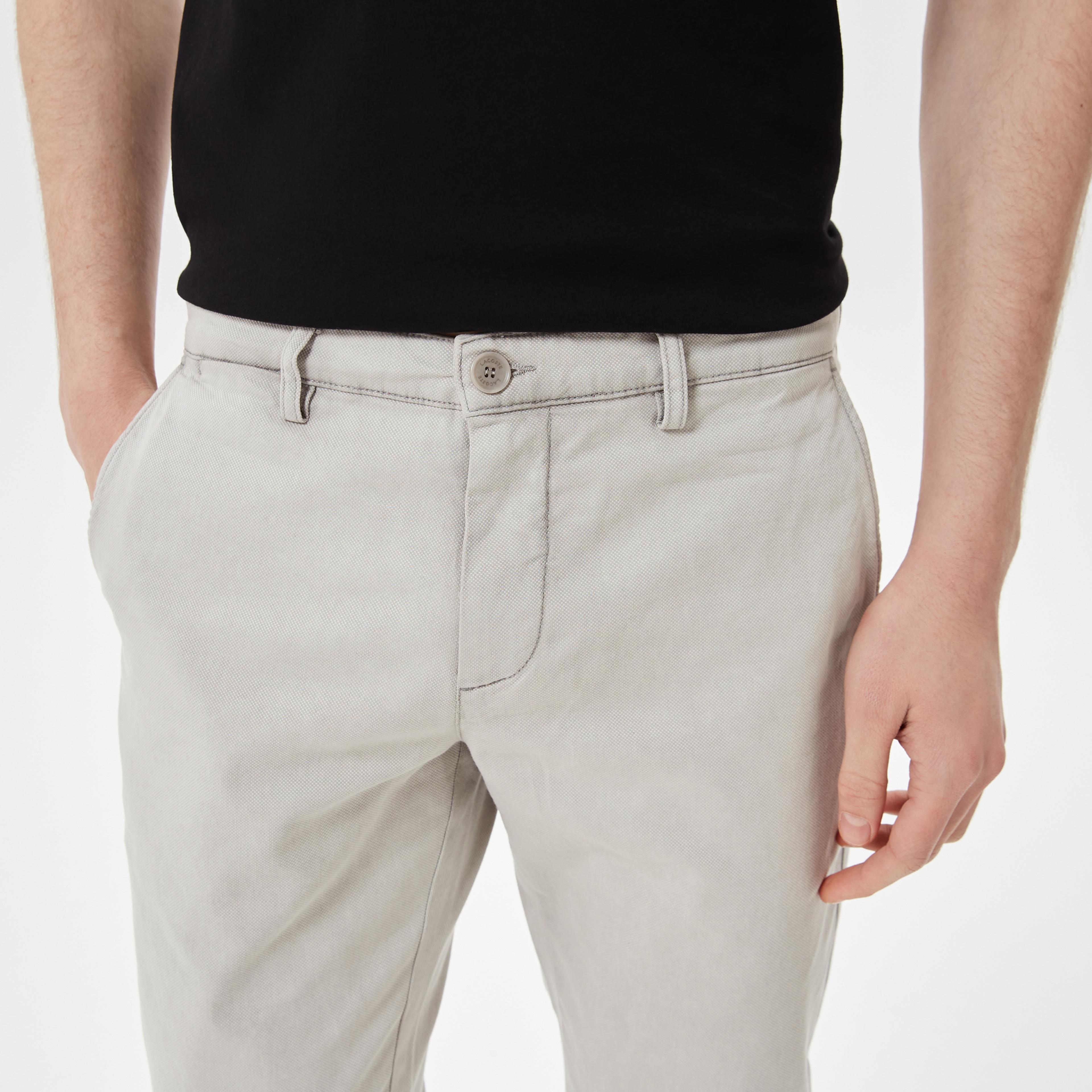 Erkek Slim Fit Organik Pamuk Gri Pantolon