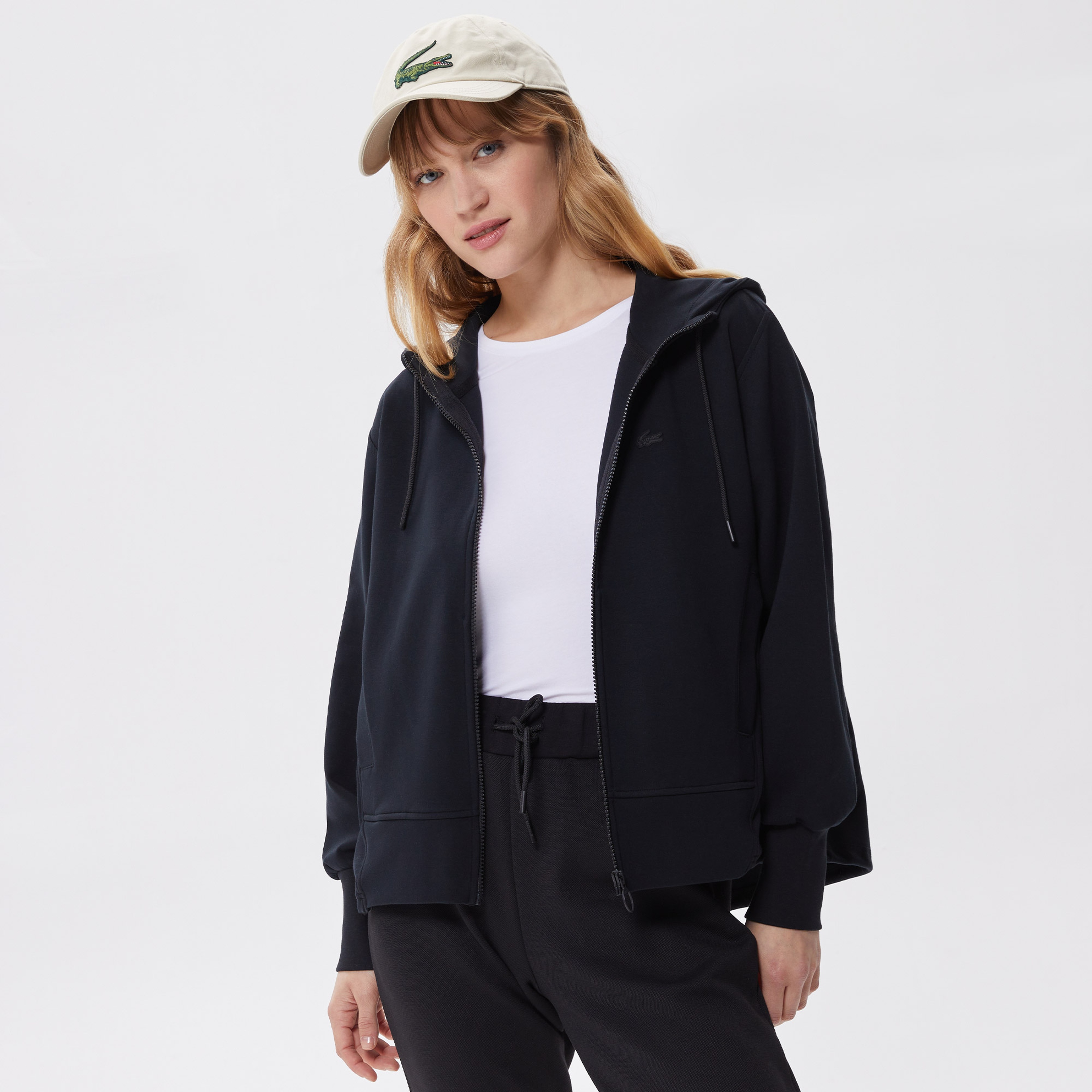 Kadın Regular Fit Kapüşonlu Siyah Sweatshirt