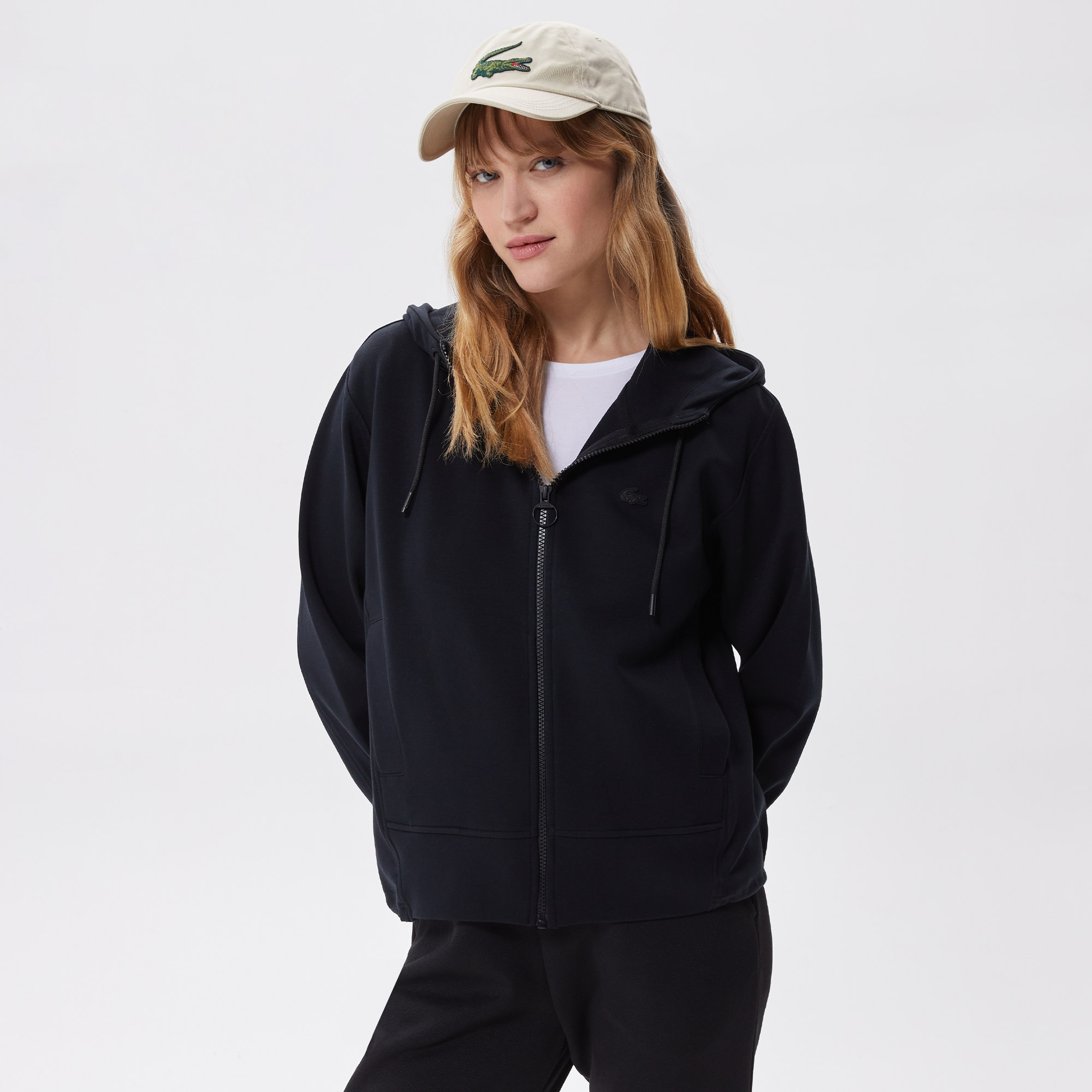 Kadın Regular Fit Kapüşonlu Siyah Sweatshirt