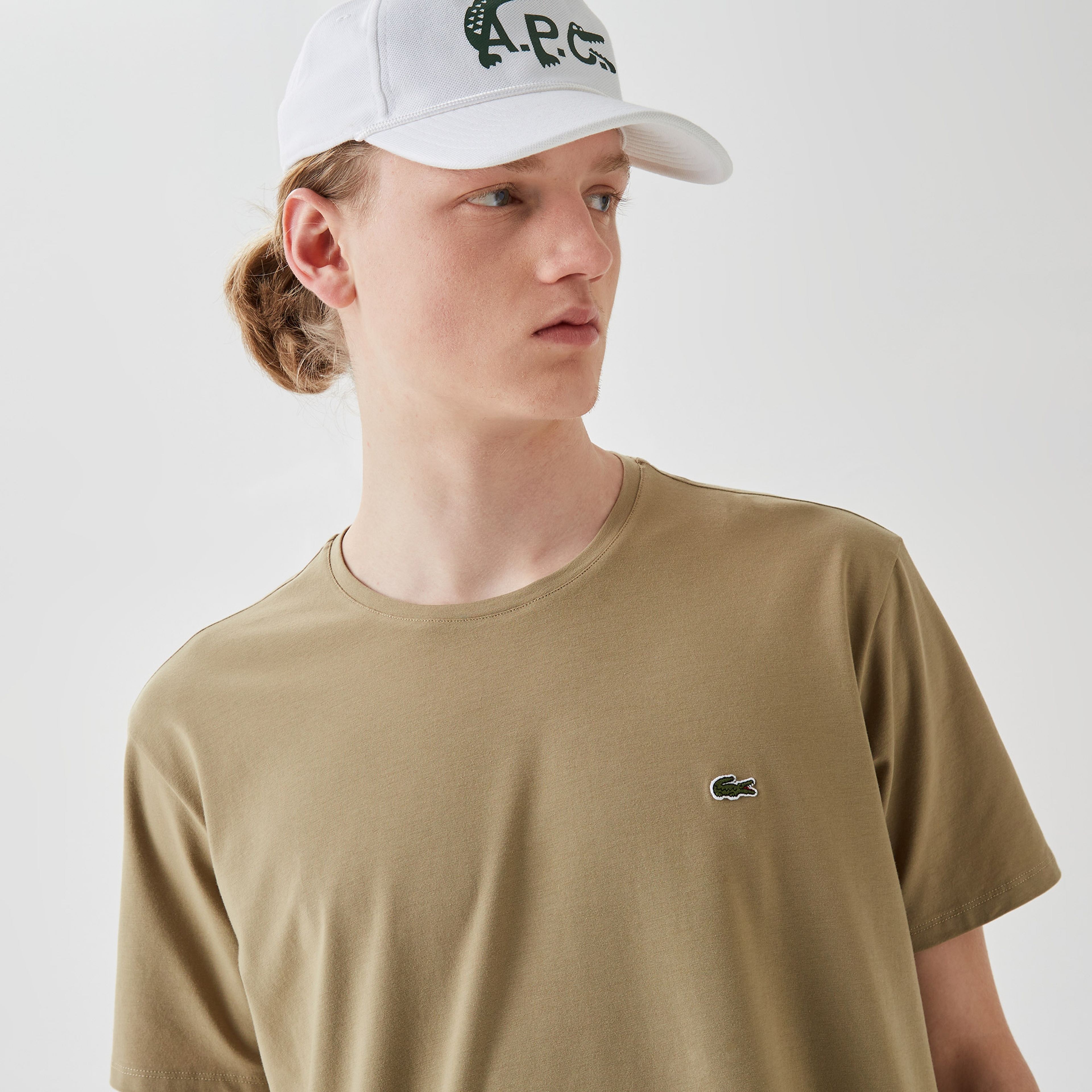 Lacoste Erkek Slim Fit Bisiklet Yaka Kahverengi T-Shirt