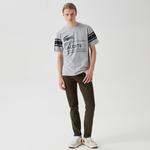 Active Erkek Relaxed Fit Bisiklet Yaka Baskılı Gri T-Shirt