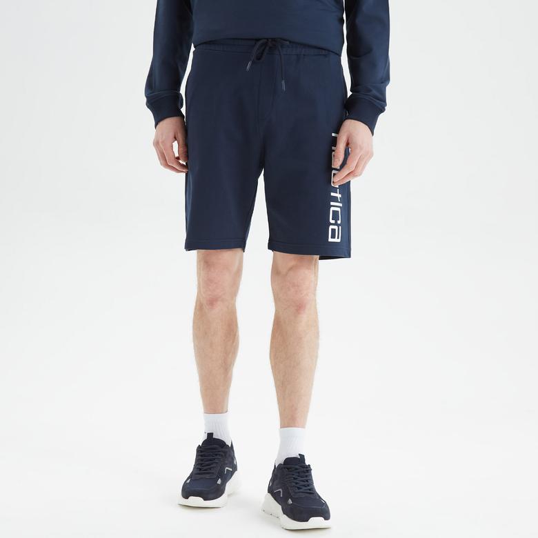 Nautica Erkek Lacivert Baskılı Standart Fit Şort