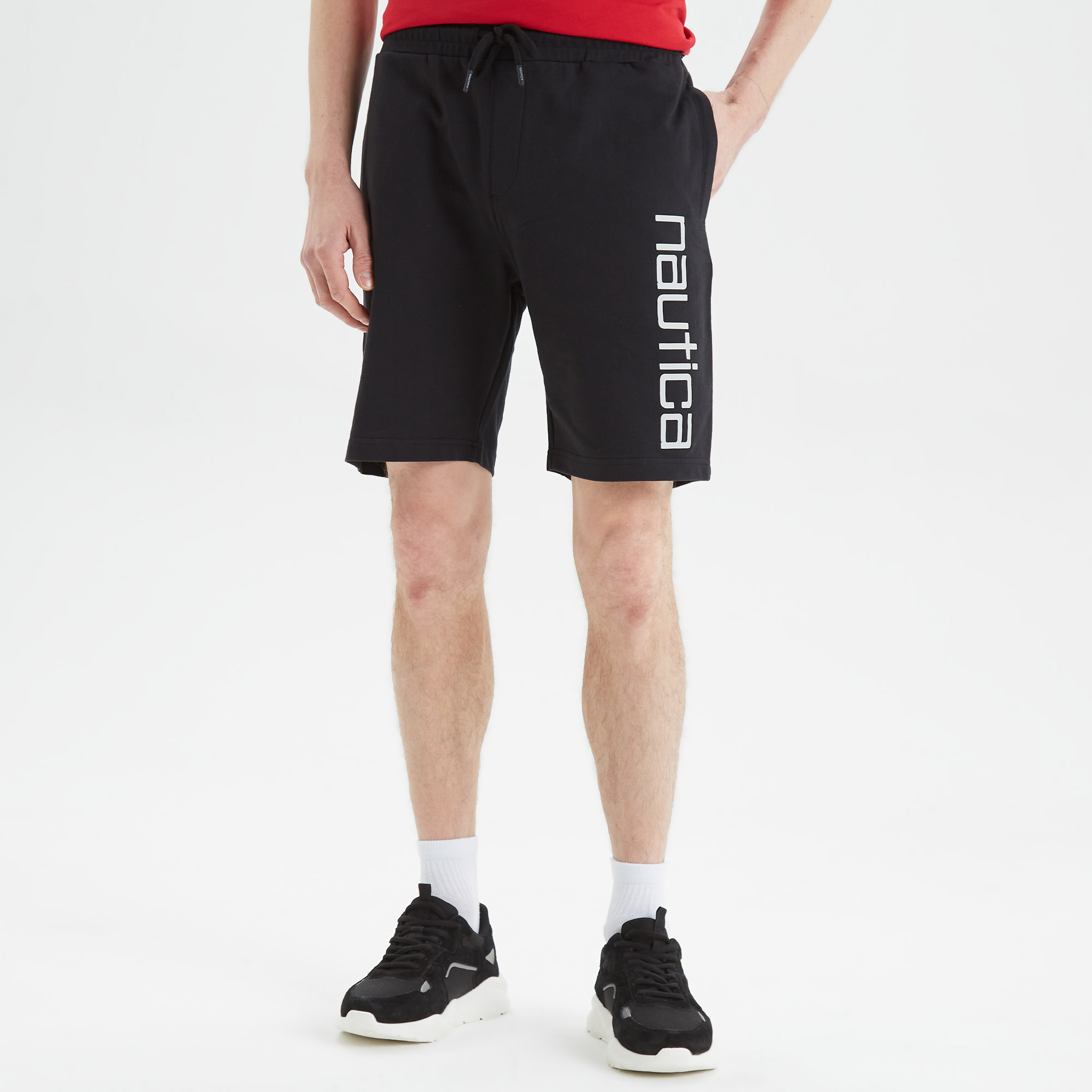 Nautica Erkek Siyah Baskılı Standart Fit Şort