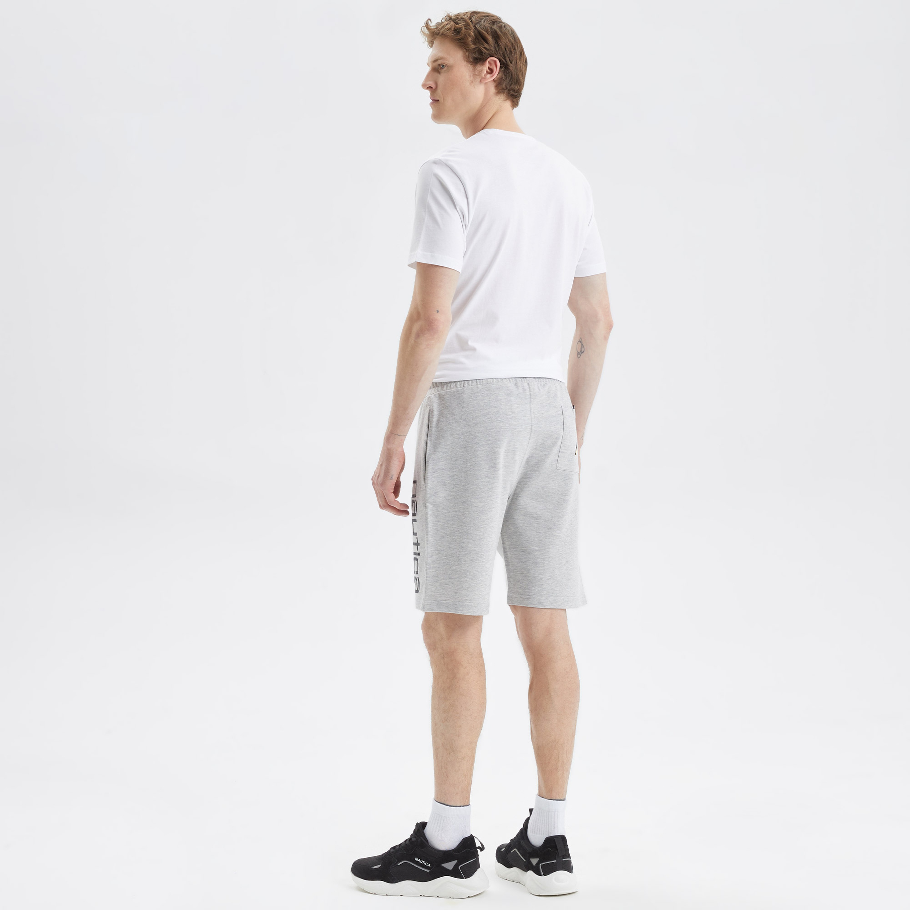 Nautica Erkek Gri Baskılı Standart Fit Şort