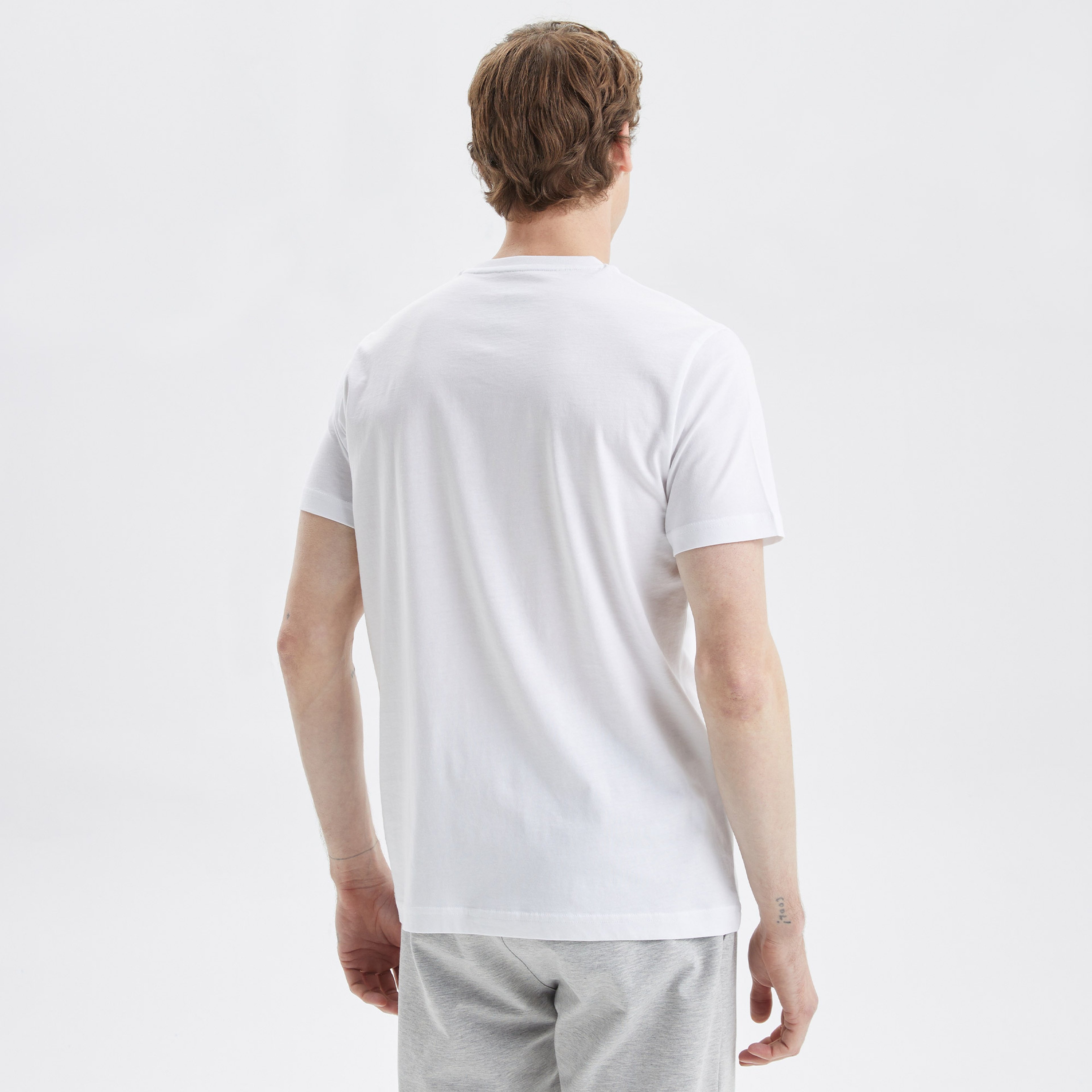 Nautica Erkek Beyaz Standart Fit T-Shirt