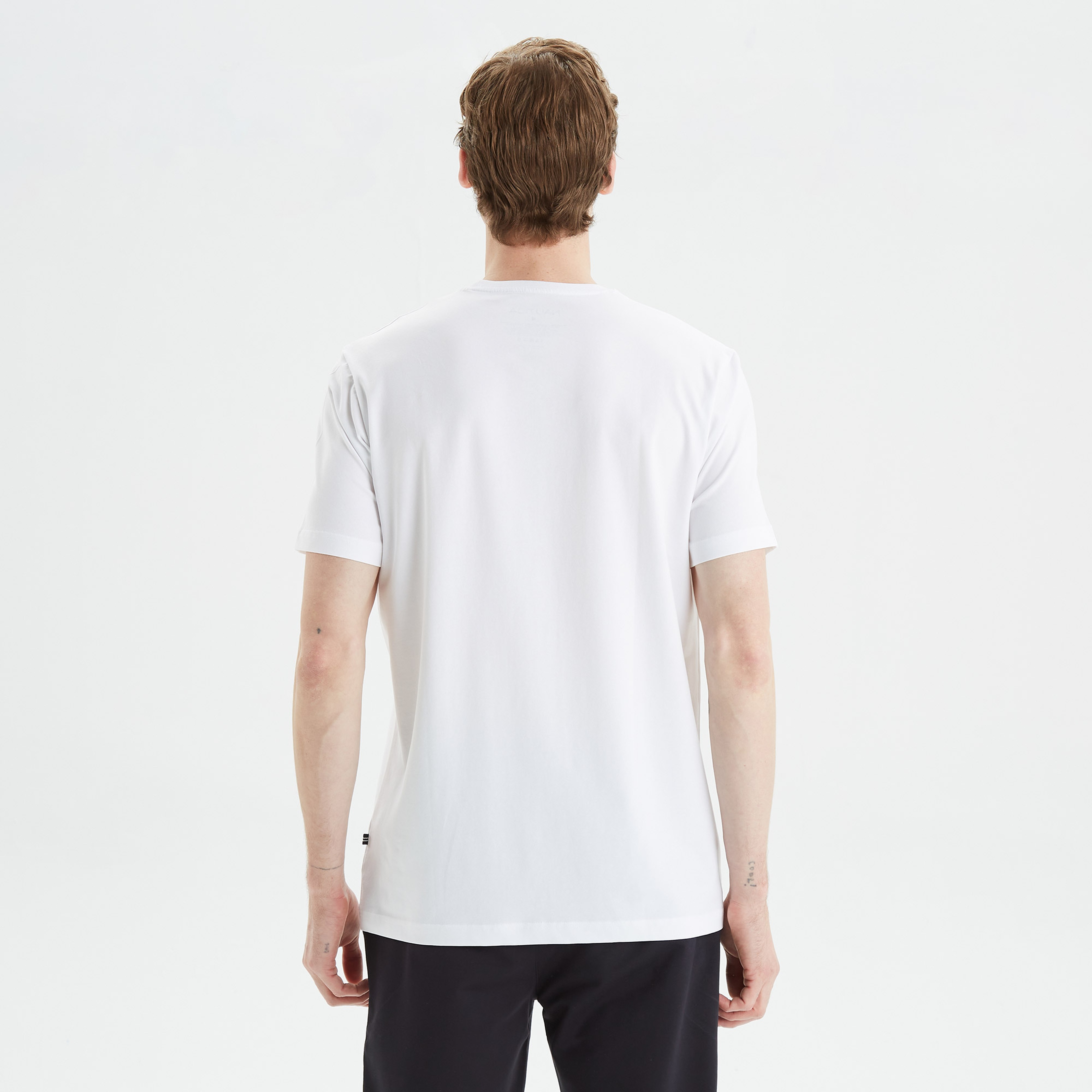 Nautica Erkek Beyaz Standart Fit Çizgili T-Shirt