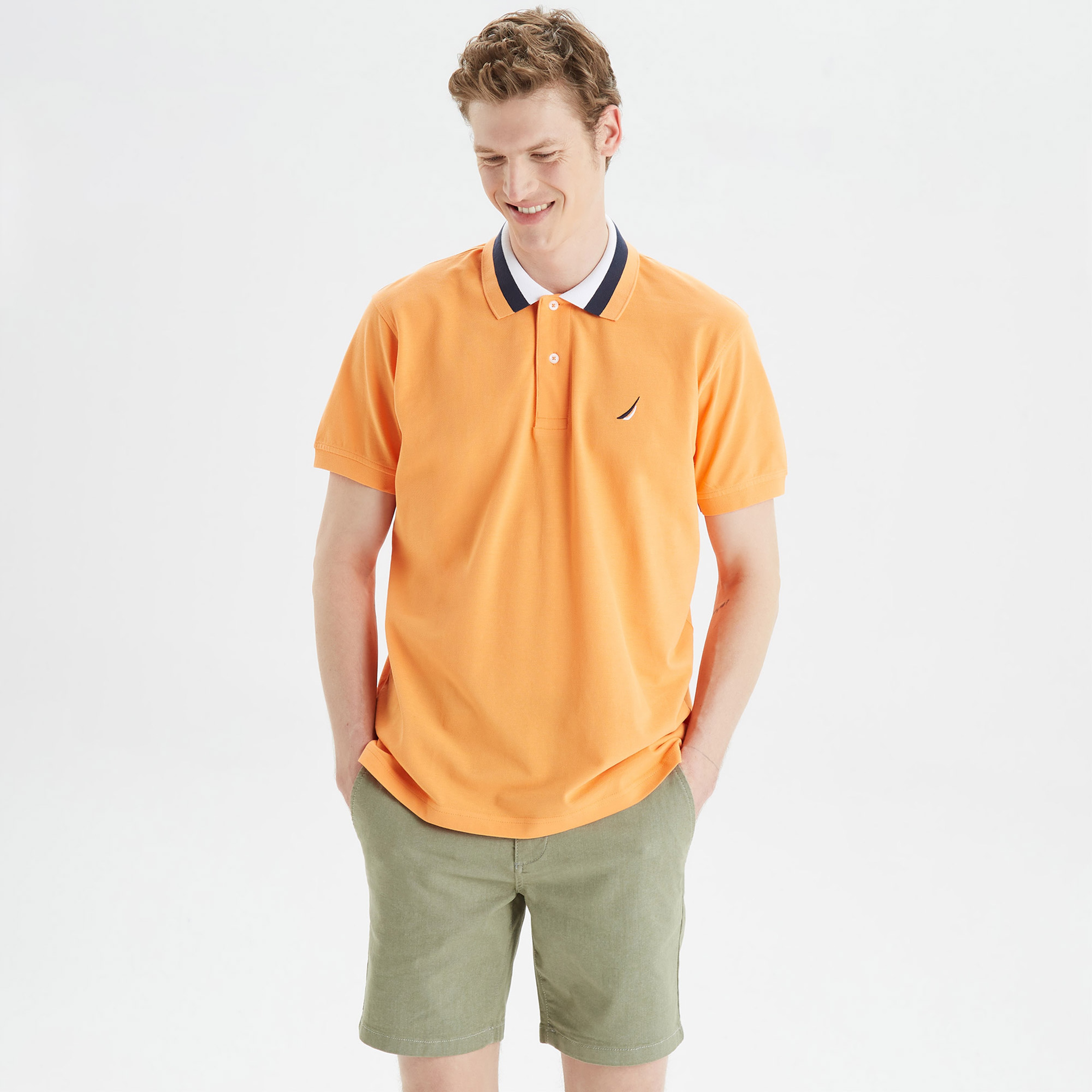 Nautica Erkek Turuncu Classic Fit Kısa Kollu Polo